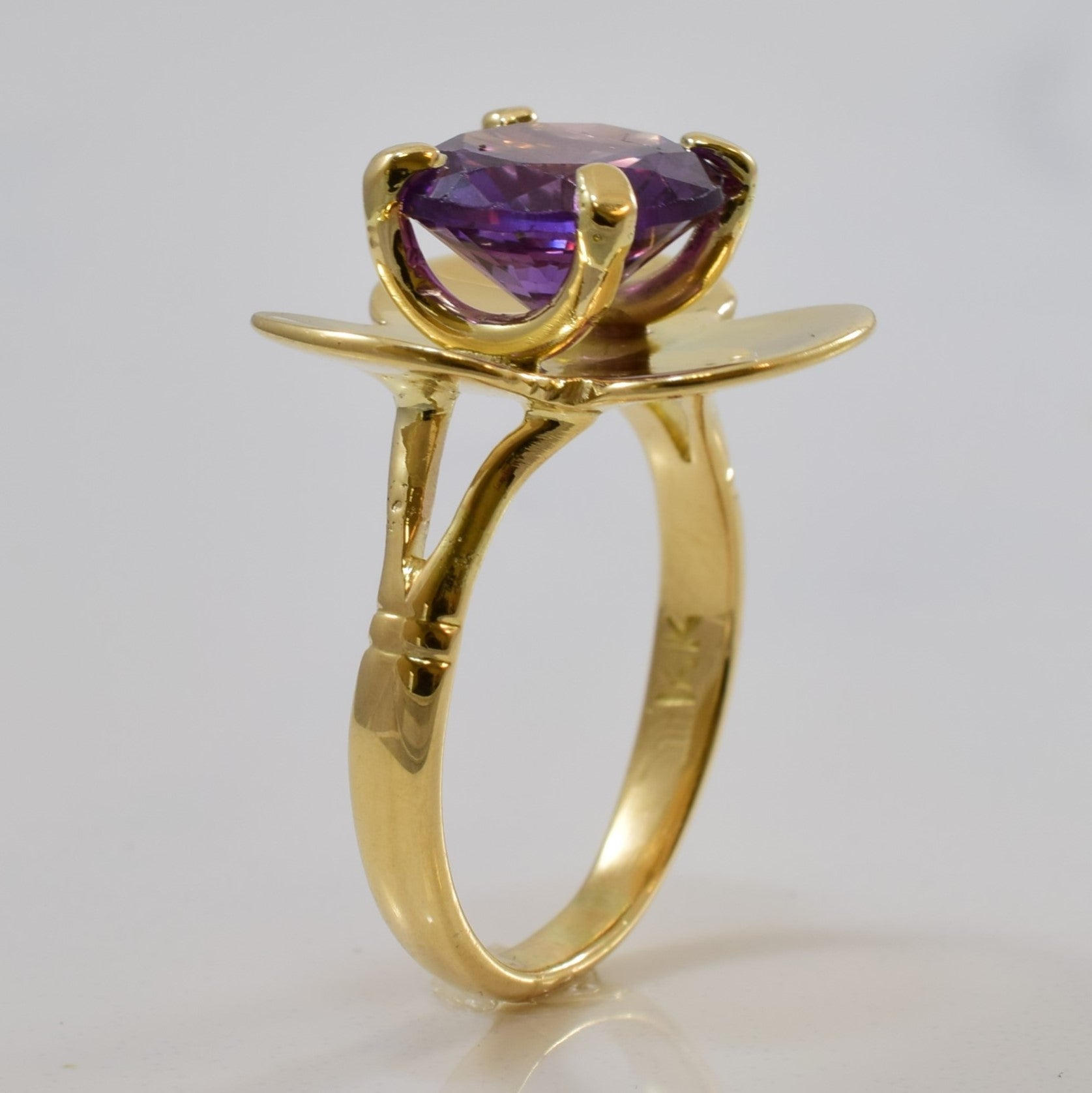 Synthetic Purple Sapphire Flower Ring | 3.75ct | SZ 7.25 |