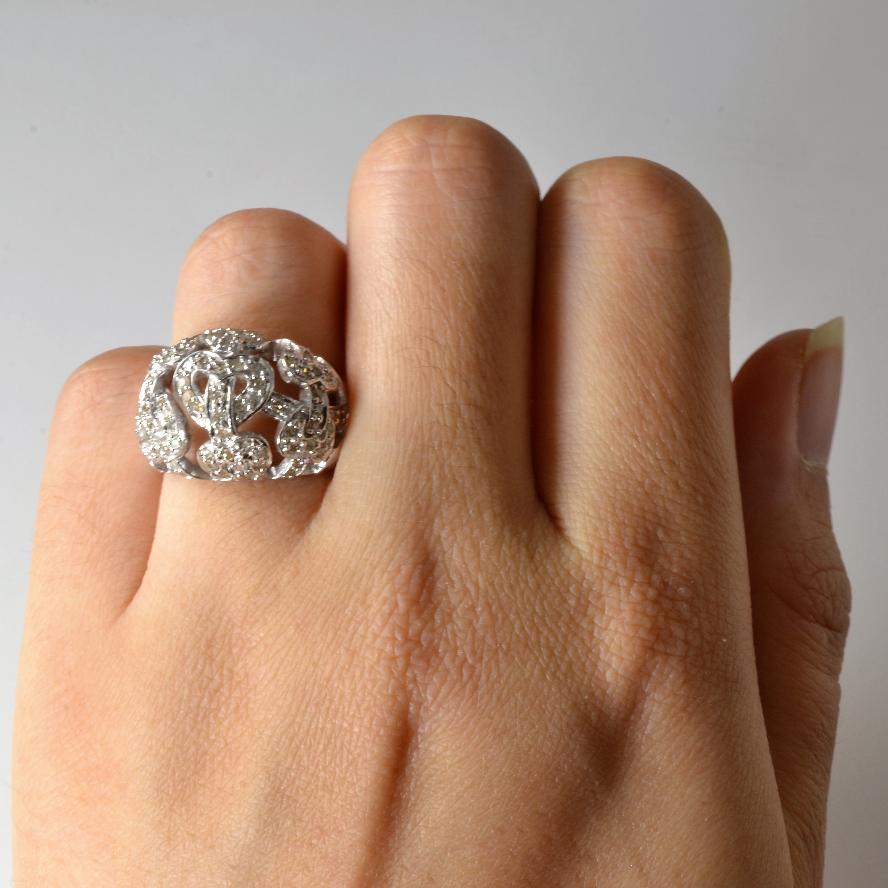 Heart Lock Diamond Dome Ring | 0.66ctw | SZ 5.25 |