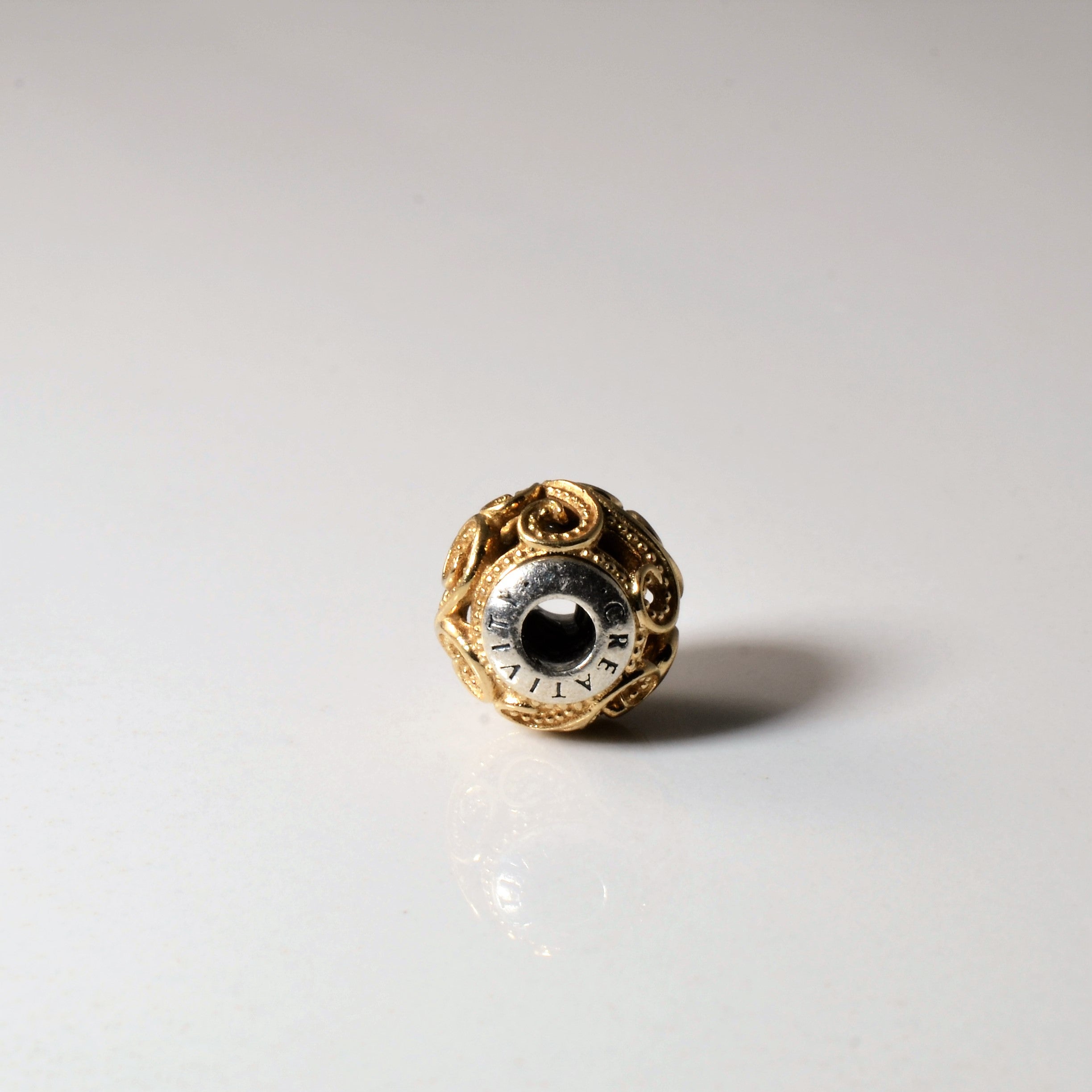 Pandora' Creativity Two Tone Swirl Charm |