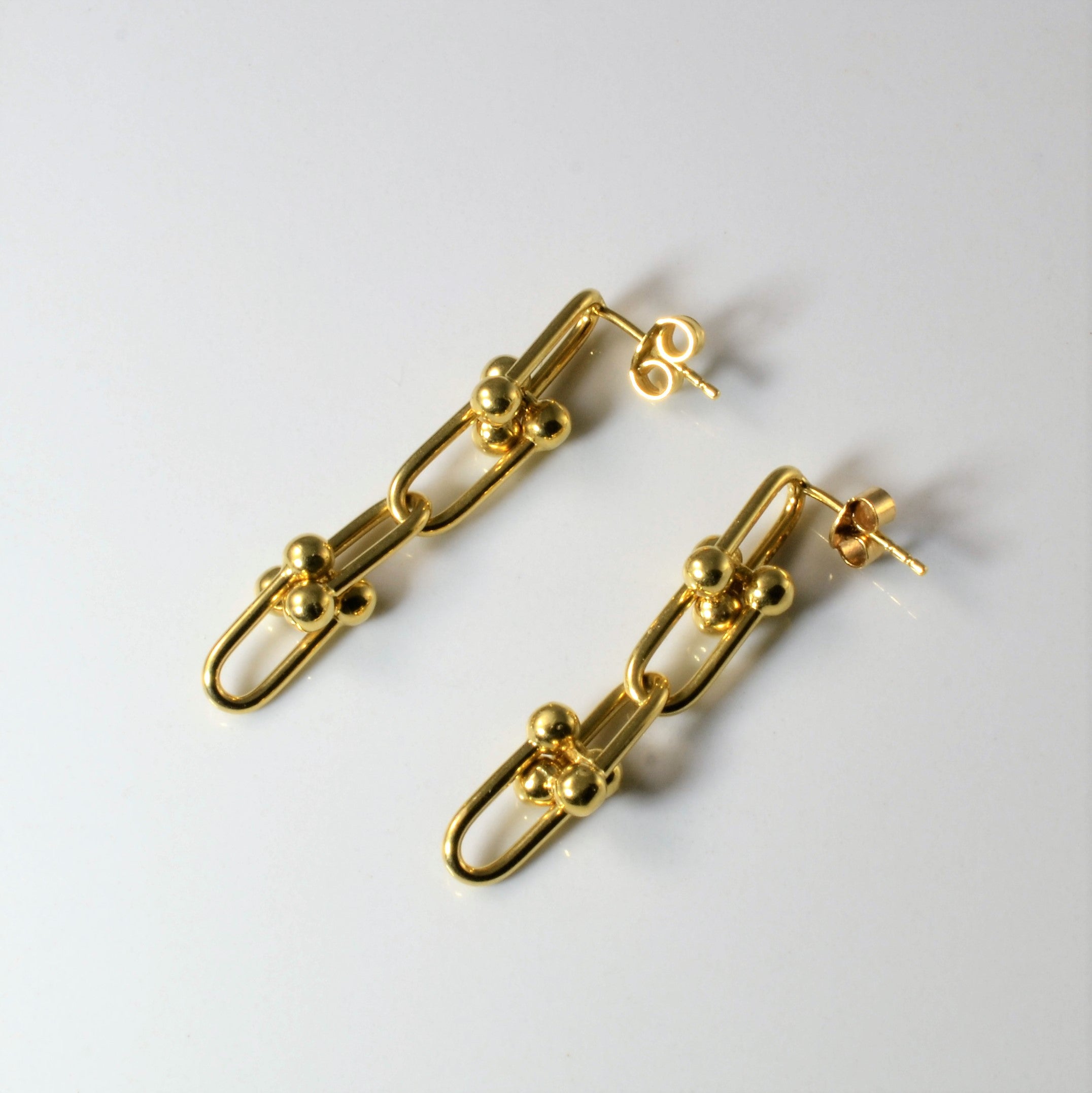 Boucles d'oreilles à maillons allongés en or jaune