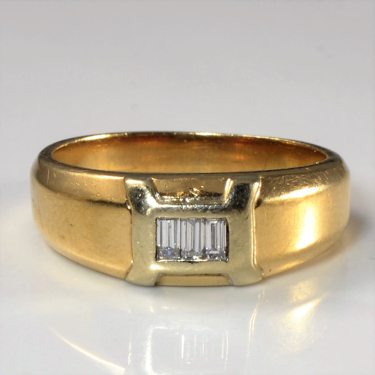 Three Stone Baguette Diamond Ring | 0.09ctw | SZ 8.75 |