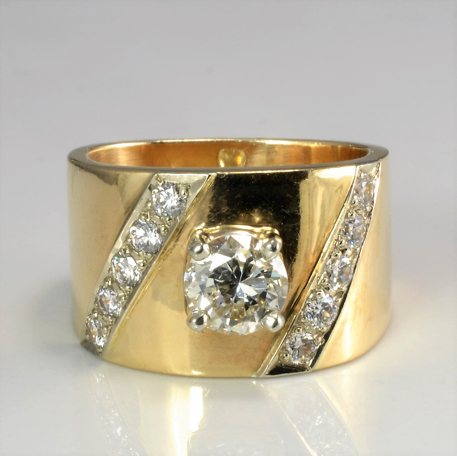 Pave Channel Diamond Wide Band | 1.69ctw | SZ 8.25 |