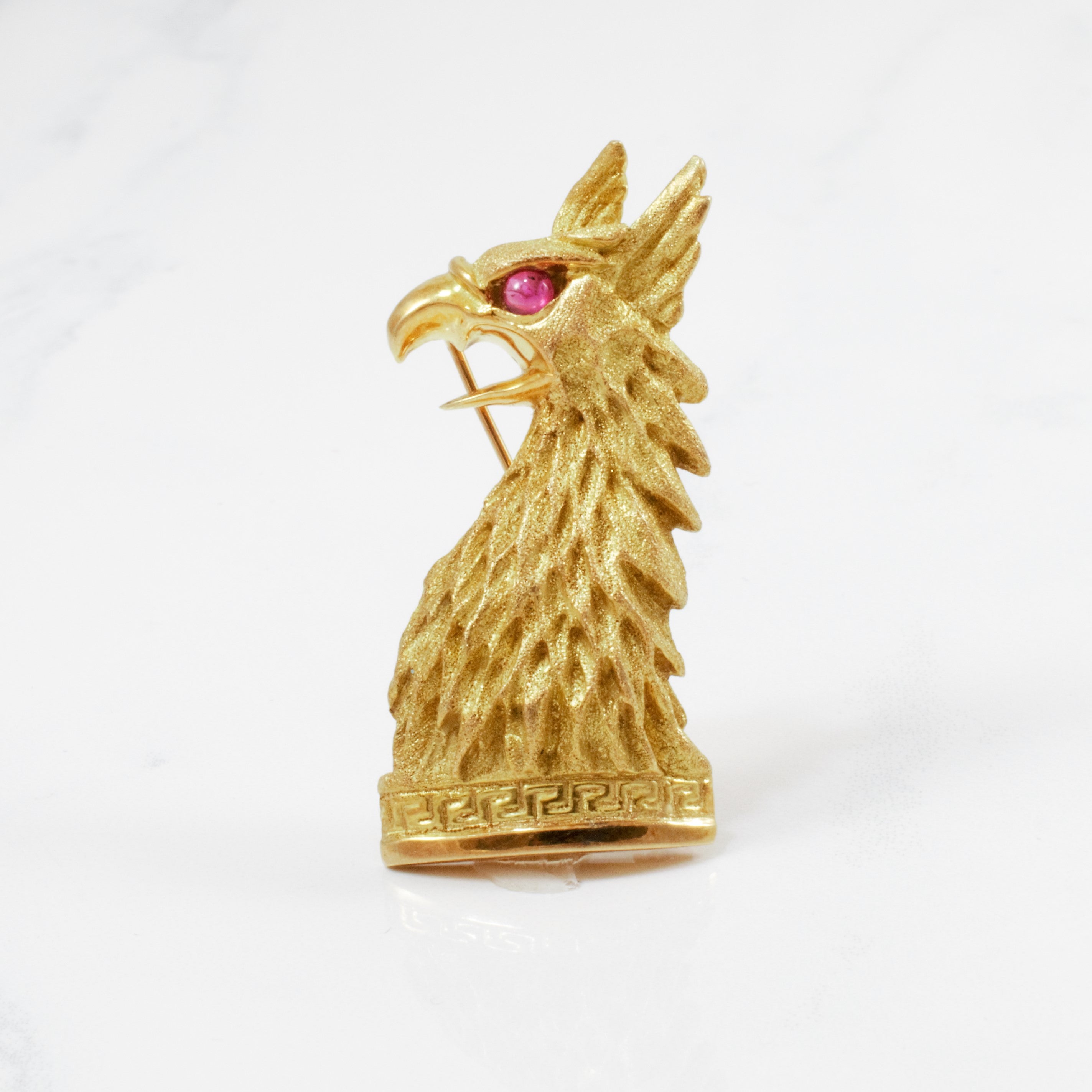 Vintage Luxury Jewelry Andreas von Zadora-Gerlof Ruby Griffon Brooch. Antique Gold Brooch With Ruby. Vintage Brooch. USA Antique & Vintage Jewelry Canada, International.