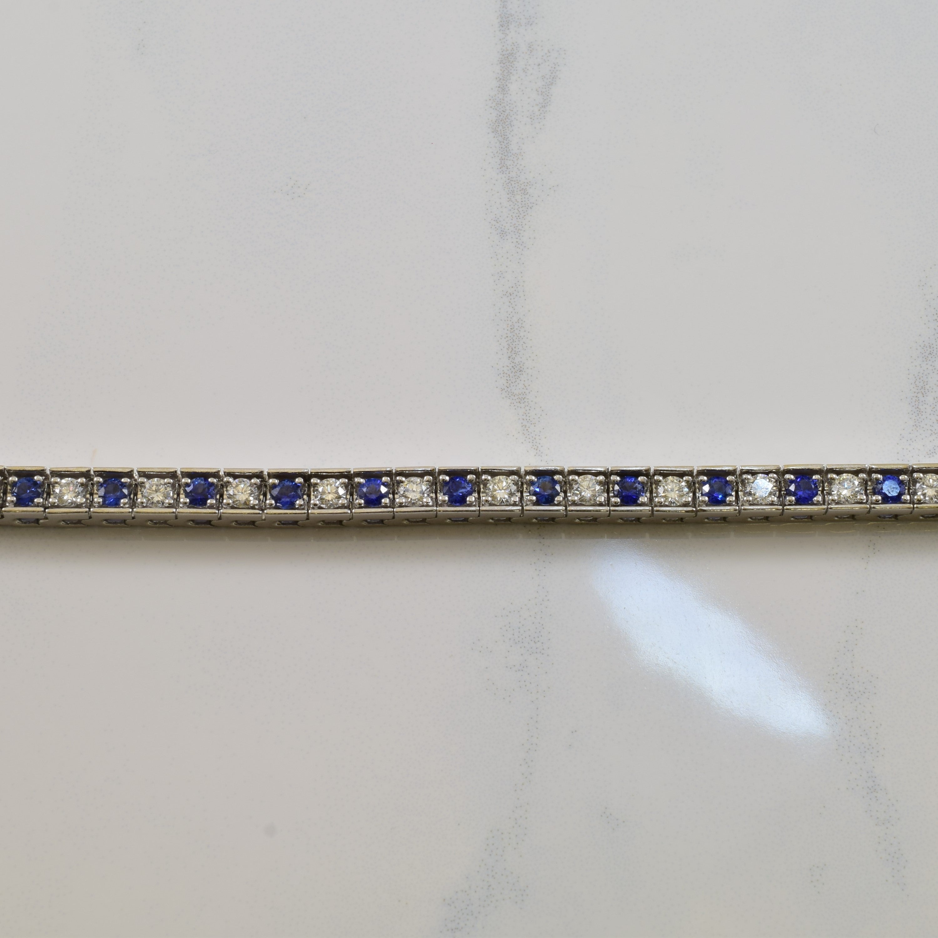 Sapphire & Diamond Tennis Bracelet | 1.95ctw, 1.85ctw | 7.5" |