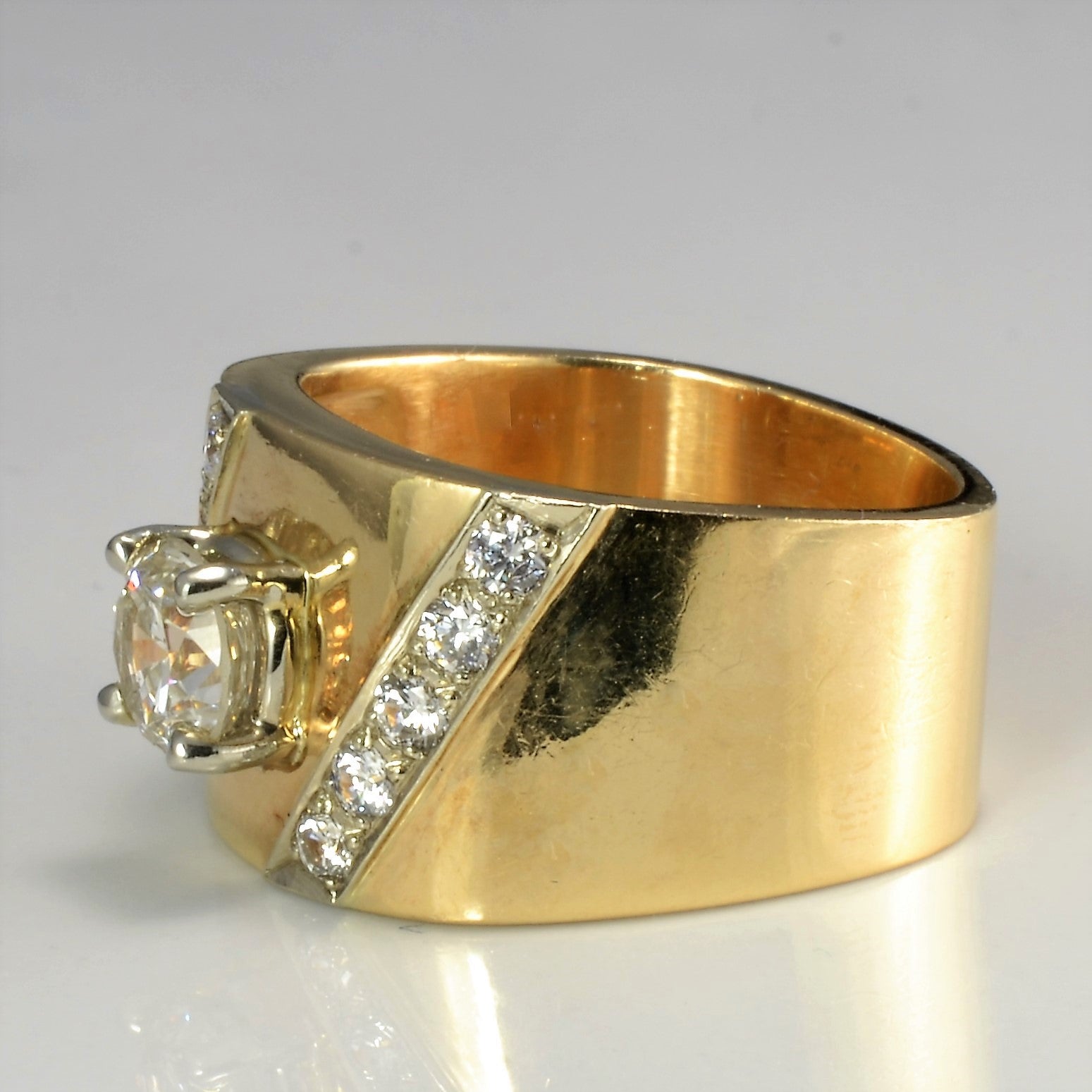 Pave Channel Diamond Wide Band | 1.69ctw | SZ 8.25 |