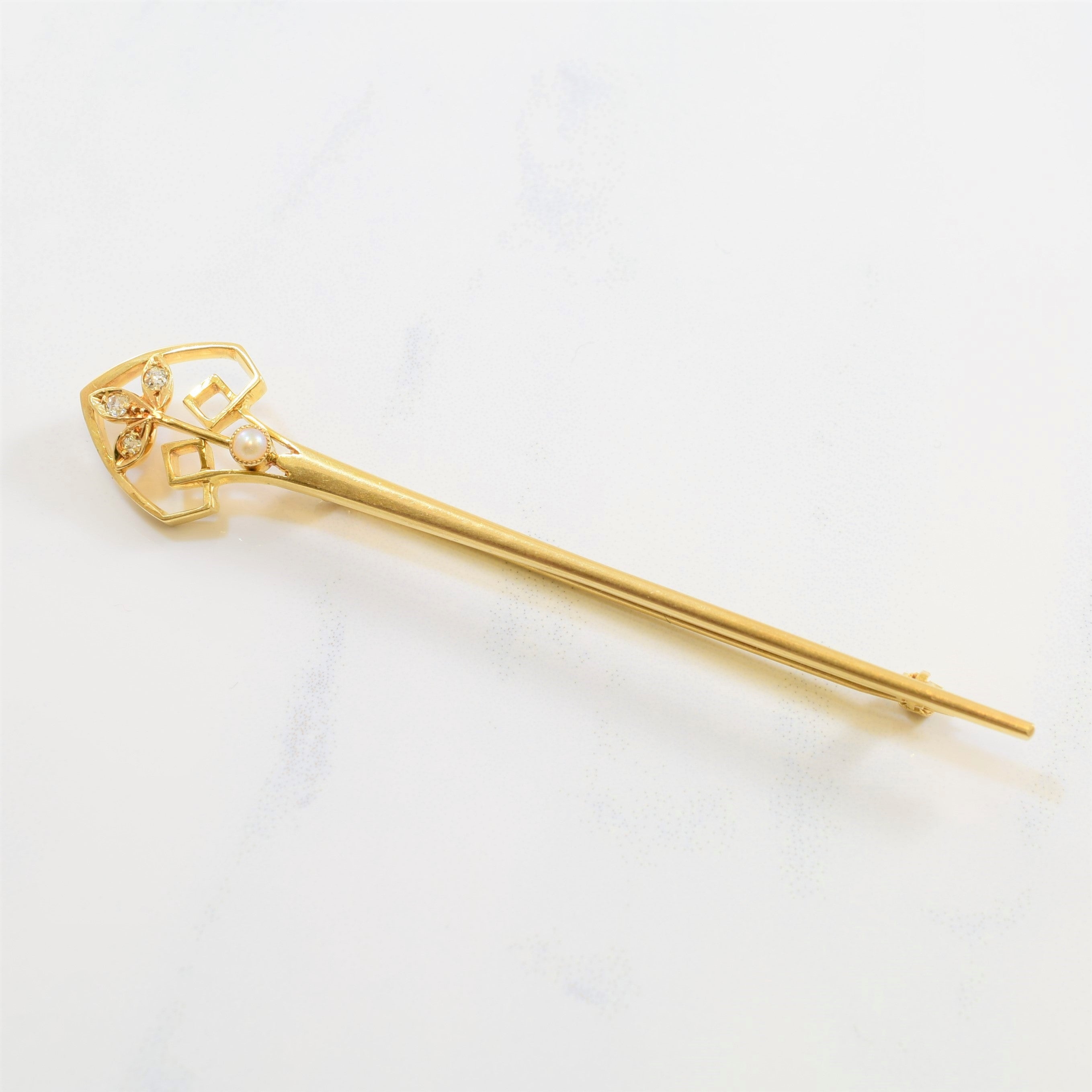 Diamond & Pearl Brooch | 0.05ctw, 0.11ct |