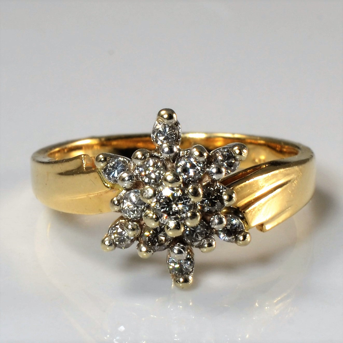 Diamond Cluster Burst Bypass Ring | 0.22ctw | SZ 5.75 |