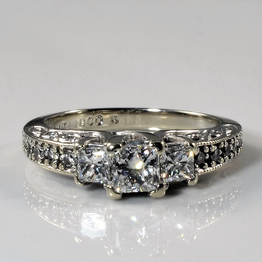 Princess Three Stone Diamond Engagement Ring | 1.08ctw | SZ 5.75 |