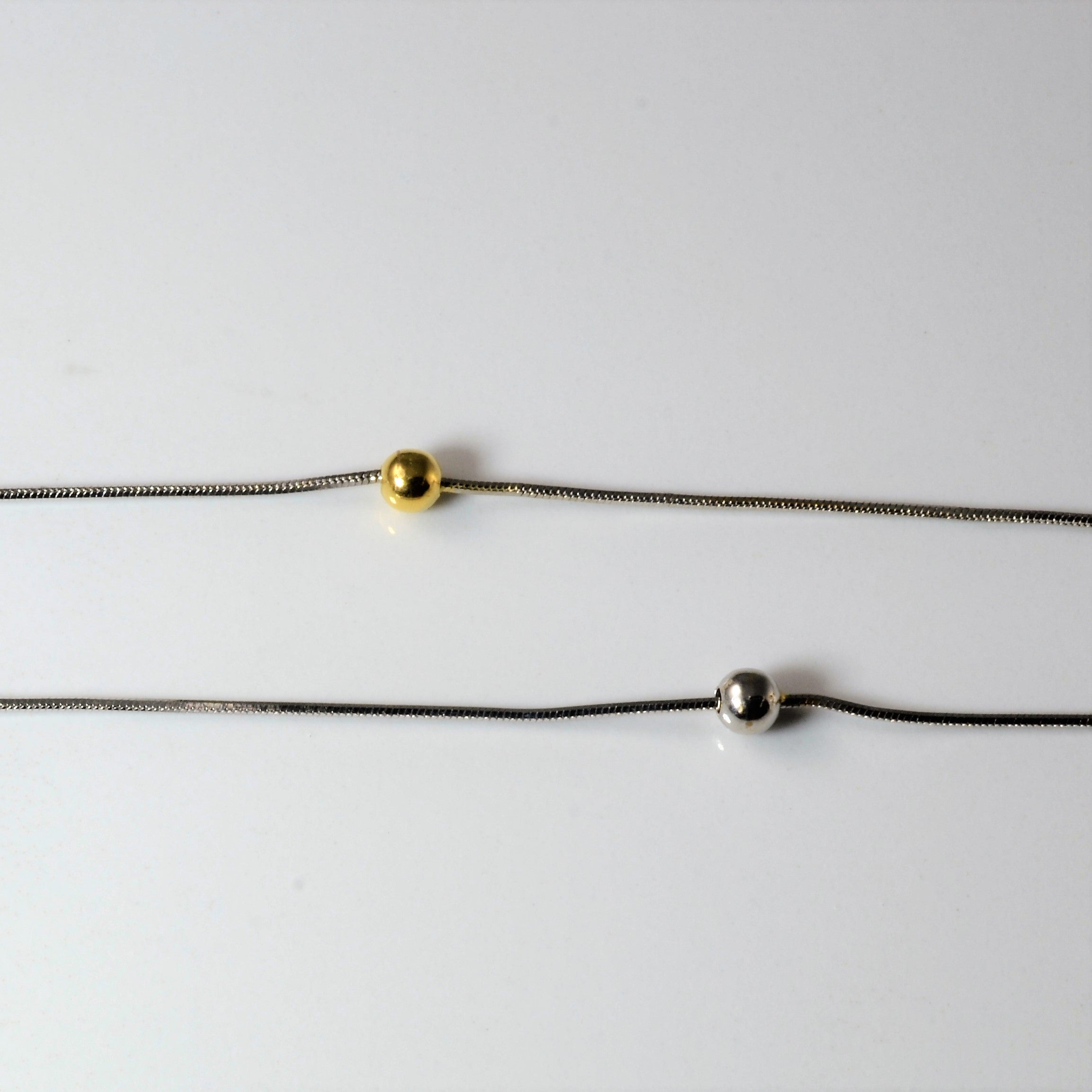 18k Two Tone Beaded Snake Chain | 18" |