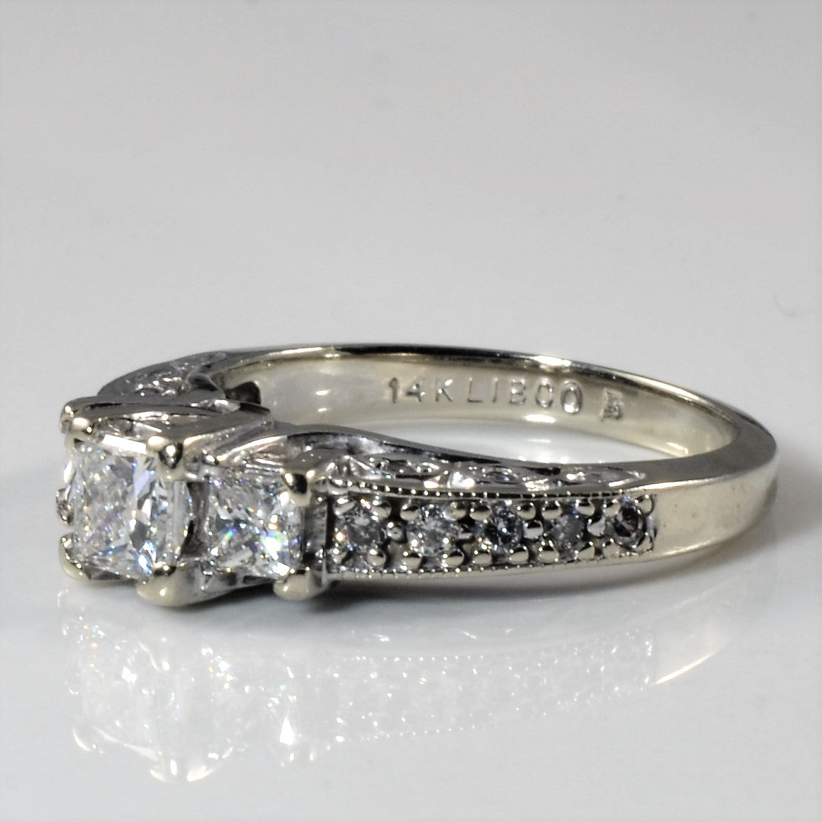 Princess Three Stone Diamond Engagement Ring | 1.08ctw | SZ 5.75 |