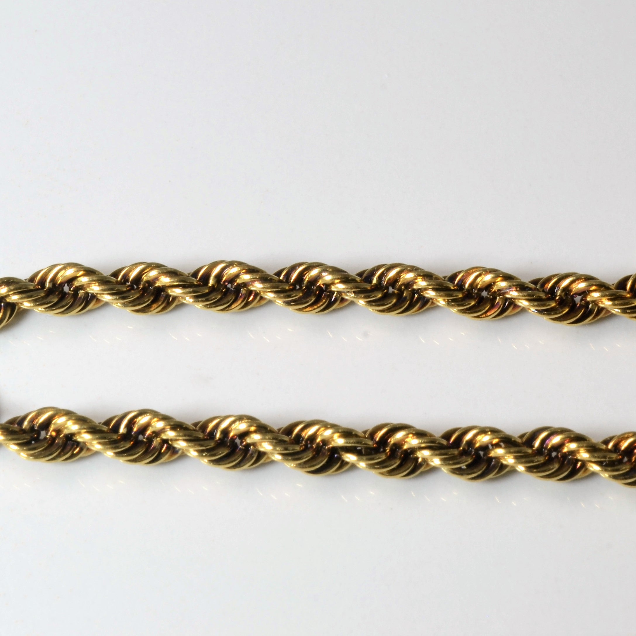14k Yellow Gold Solid Bar Rope Chain Bracelet | 7.5" |