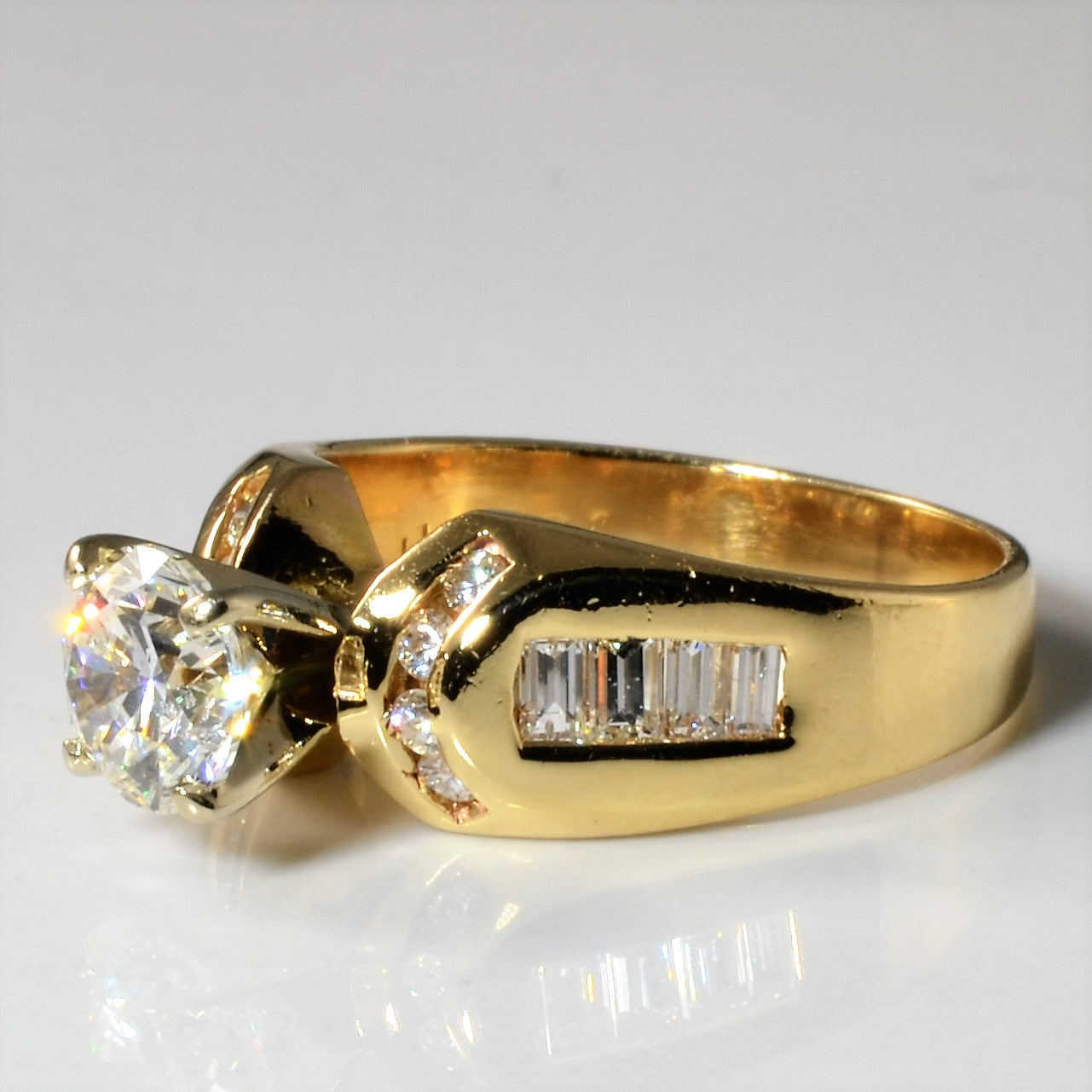 Baguette Channel Detailed Engagement Ring | 1.25ctw | SZ 6 |