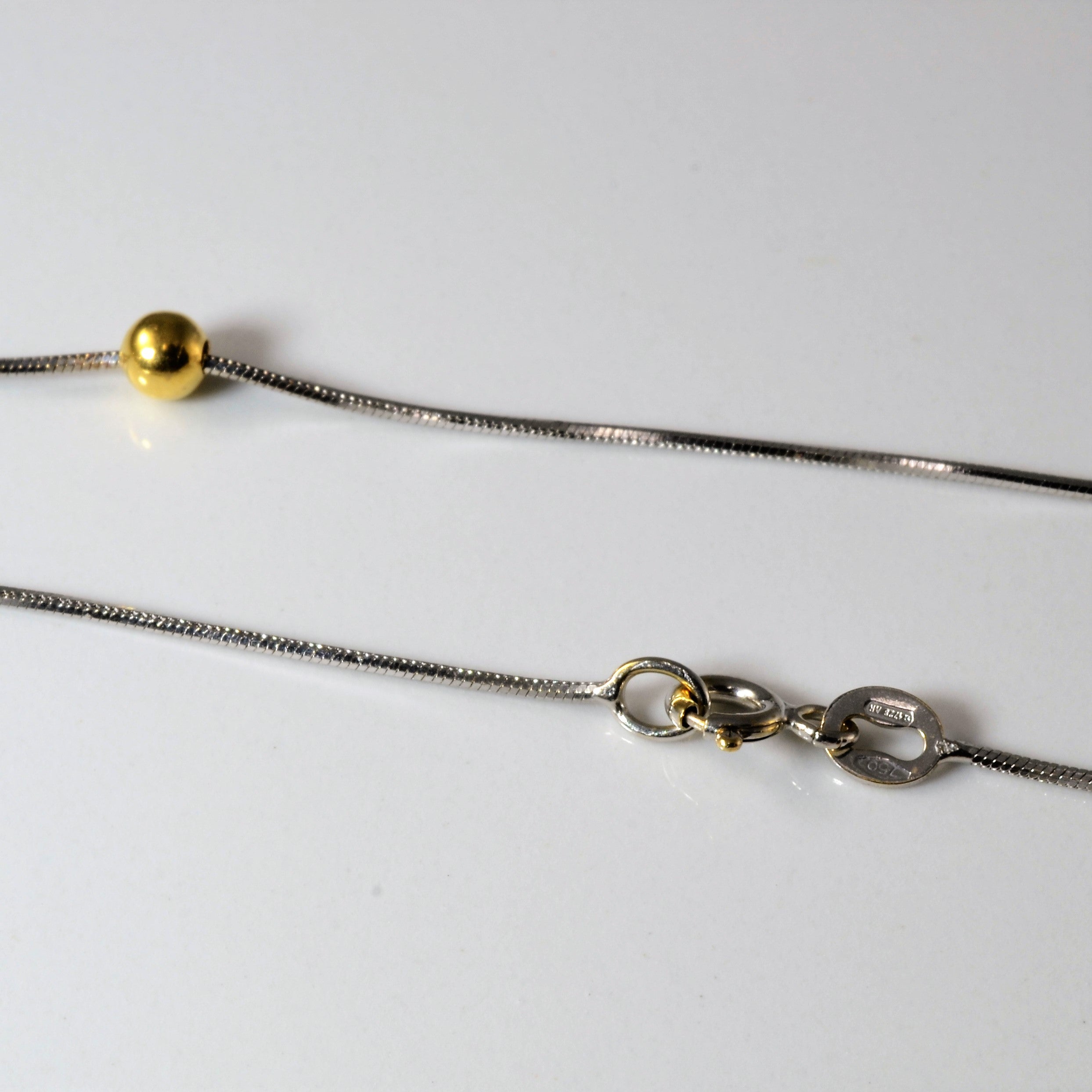 18k Two Tone Beaded Snake Chain | 18" |