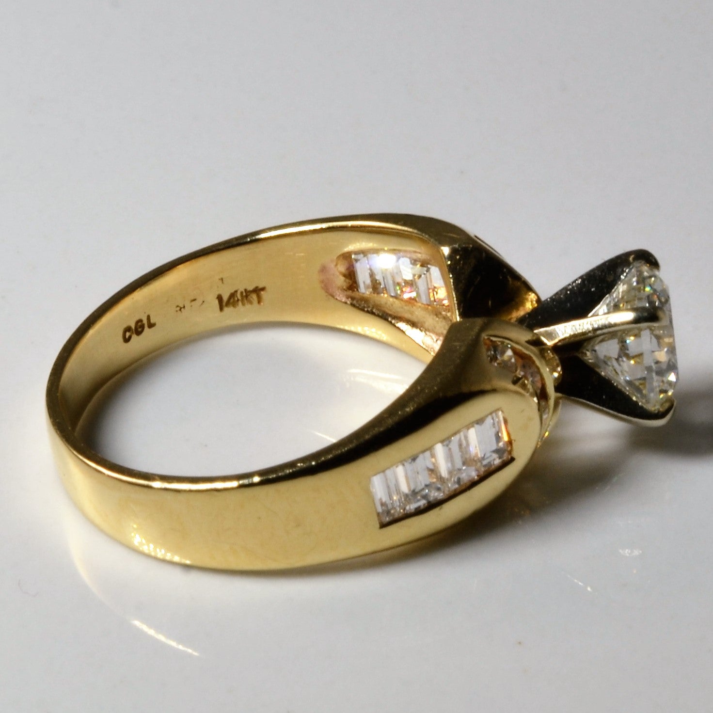 Baguette Channel Detailed Engagement Ring | 1.25ctw | SZ 6 |