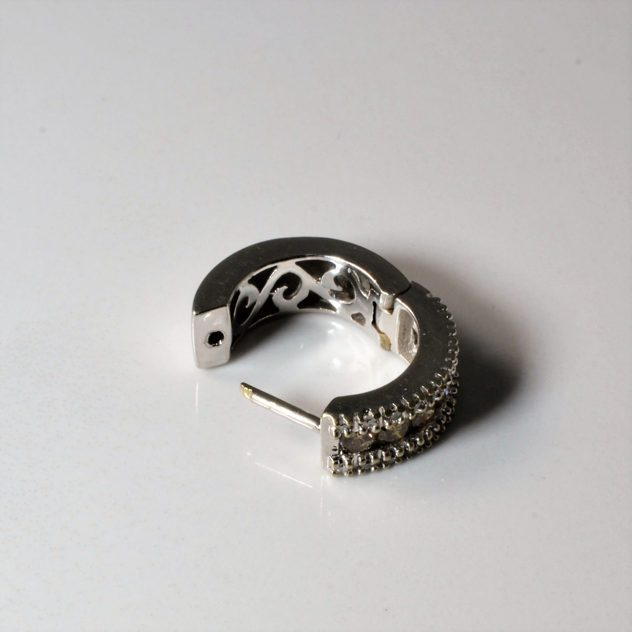 Channel Set Diamond Huggie Earrings | 1.04ctw |