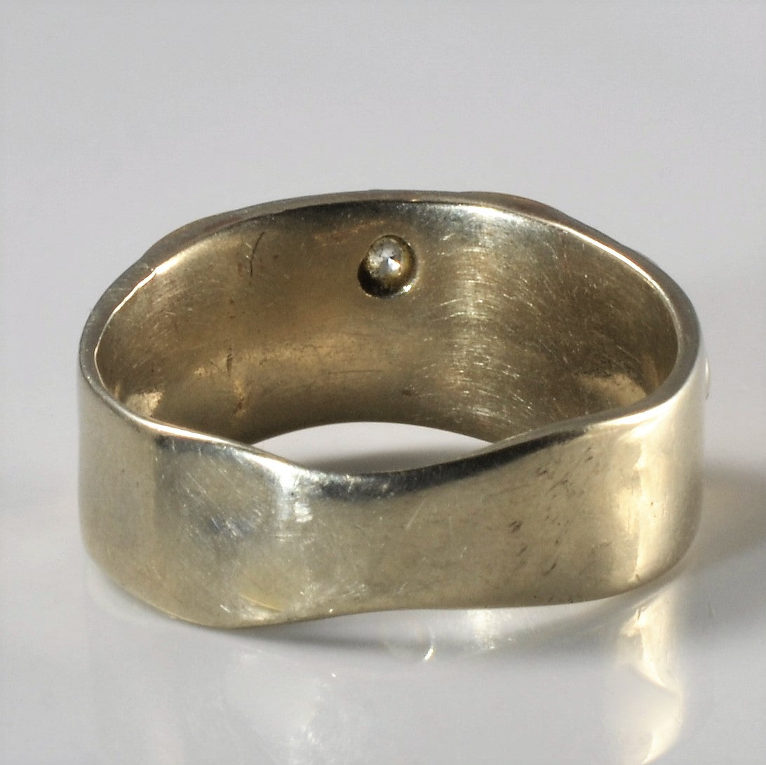 Textured Bezel Set Diamond Ring | 0.09ct | SZ 7.25 |
