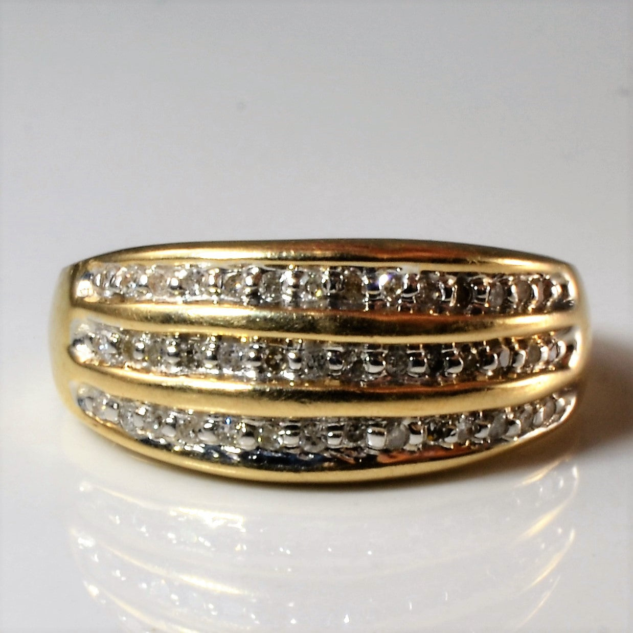 Triple Row Diamond Ring | 0.21ctw | SZ 6.75 |