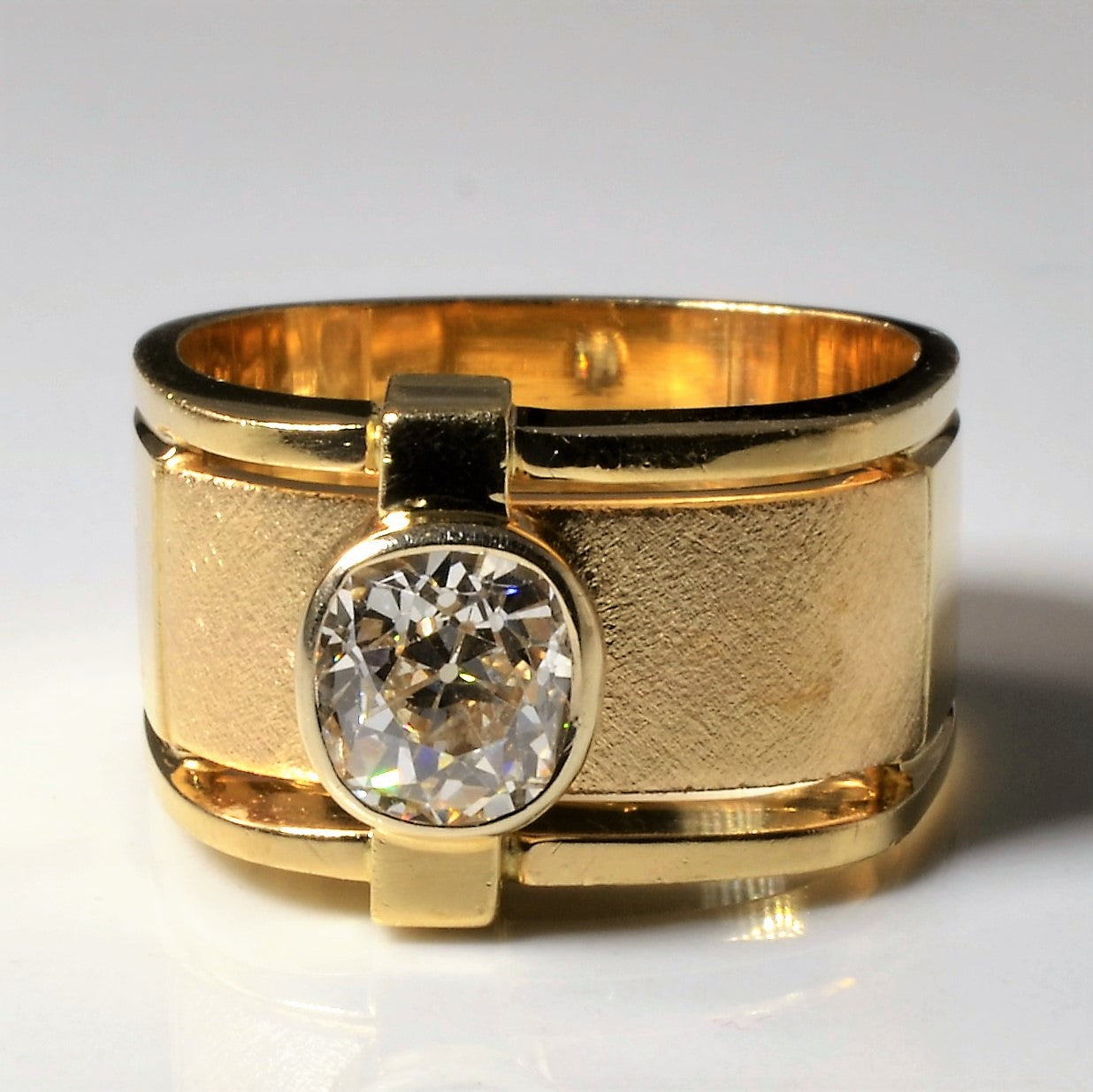 'Birks' Custom Bezel Set Old Mine Diamond Chunky Ring | 1.31ct | SZ 7 |