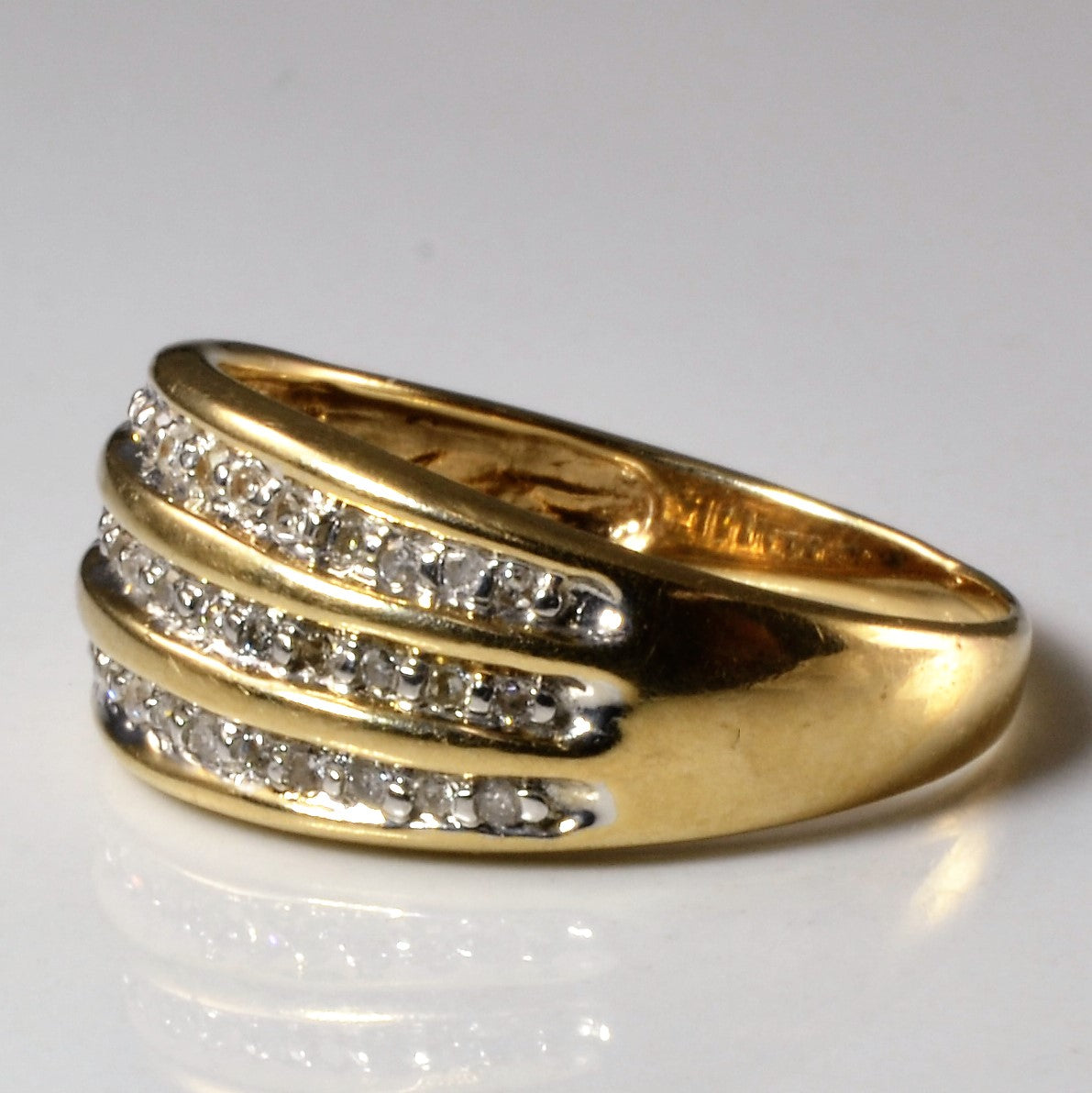 Triple Row Diamond Ring | 0.21ctw | SZ 6.75 |