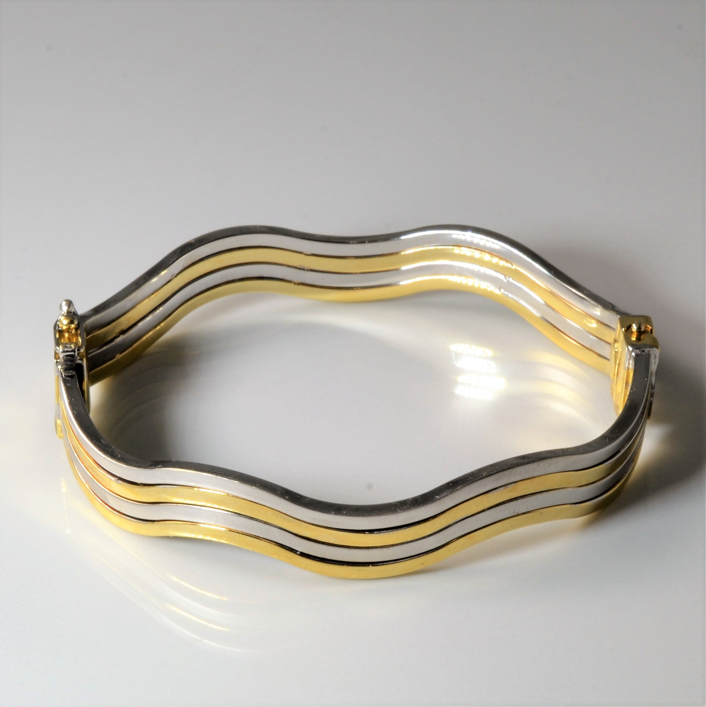 Bracelet jonc à vagues bicolores | 7,5" |