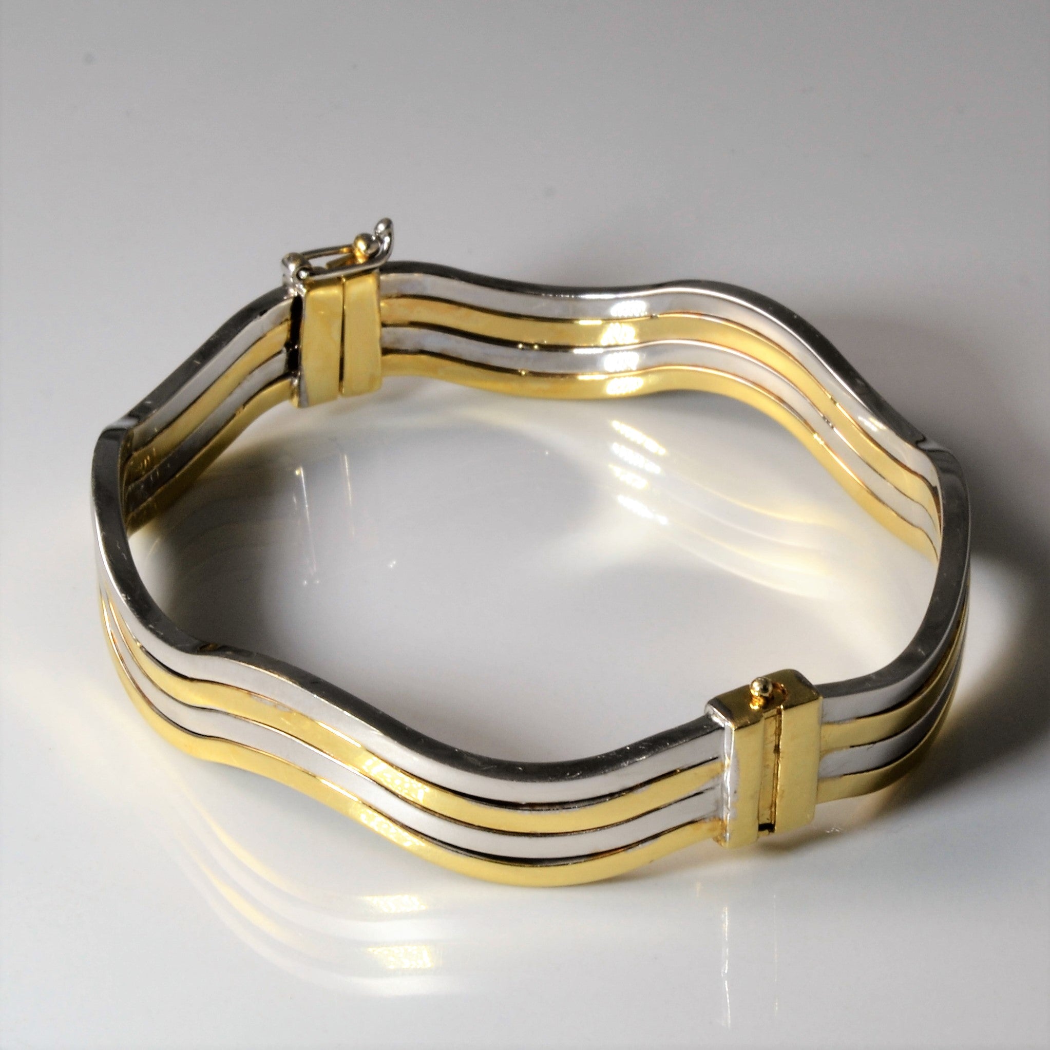 Bracelet jonc à vagues bicolores | 7,5" |