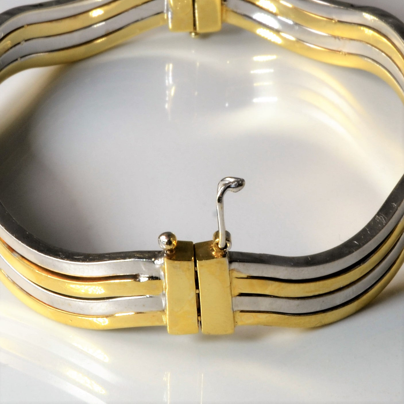 Bracelet jonc à vagues bicolores | 7,5" |