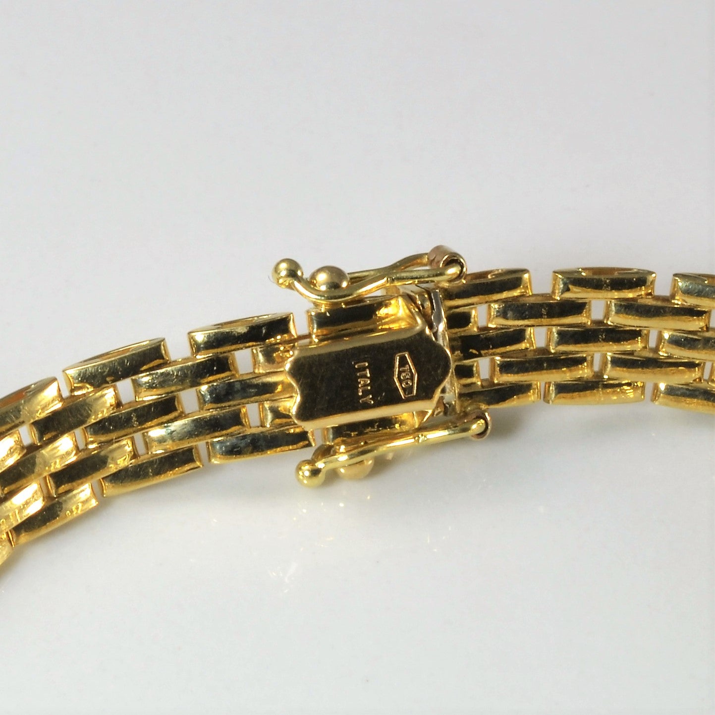 18k Italian Yellow Gold Panther Chain Bracelet | 8" |