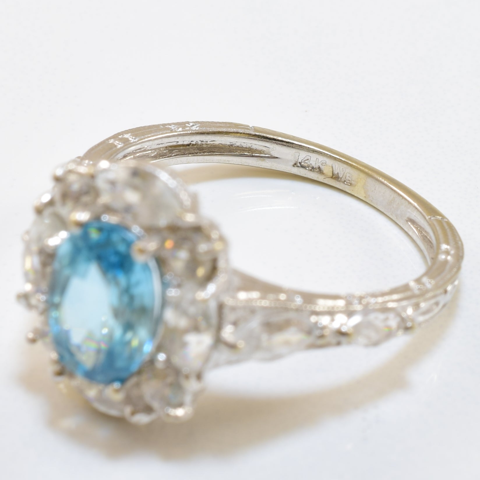 Blue & White Zircon Ring | 3.00ctw | SZ 7 |