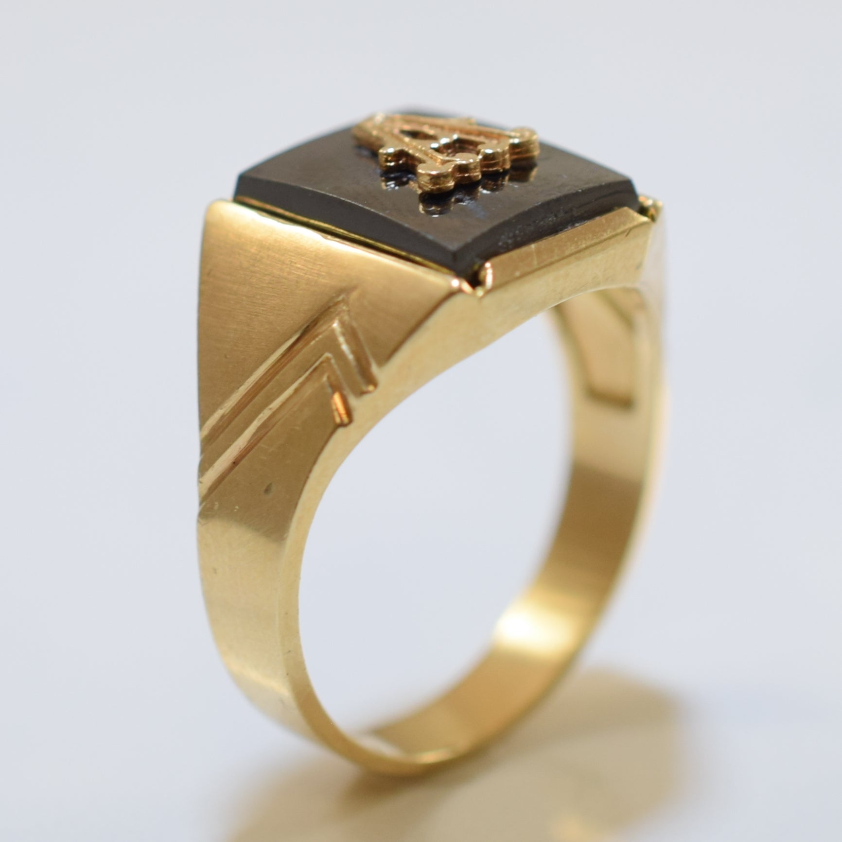 Initial 'A Hematite Ring | 8.50ct | SZ 9.75 |