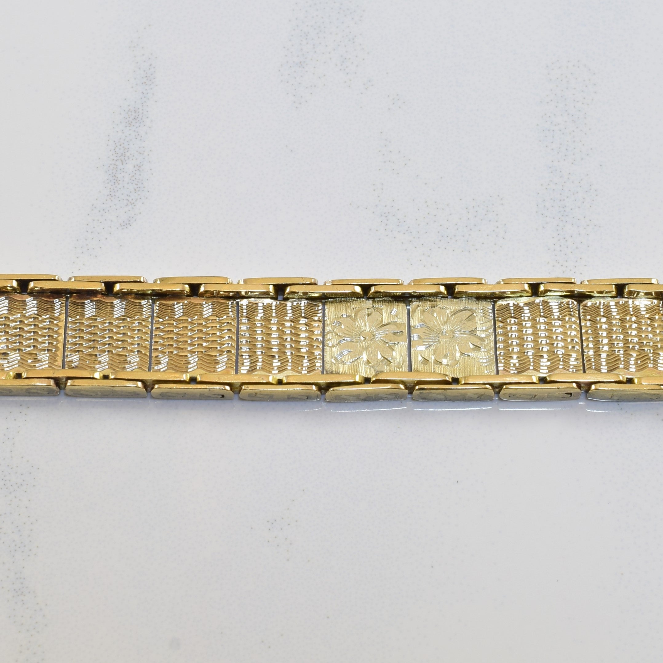 9k Yellow Gold Bar Link Bracelet | 7" |