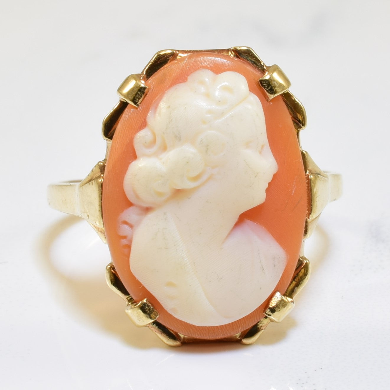 Shell Cameo Ring 4.70ct SZ 7.25