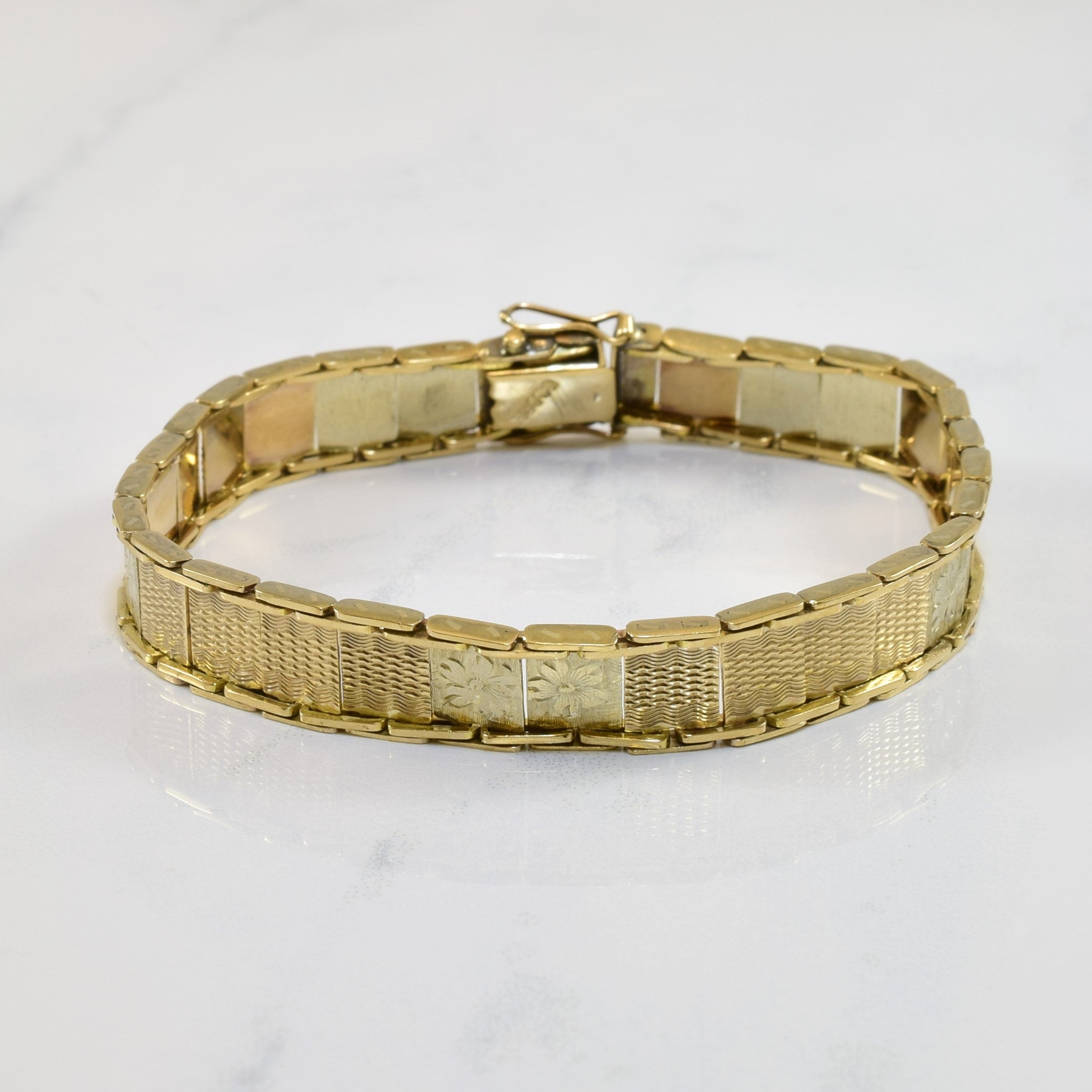 9ct Yellow Gold Square Bar Bracelet