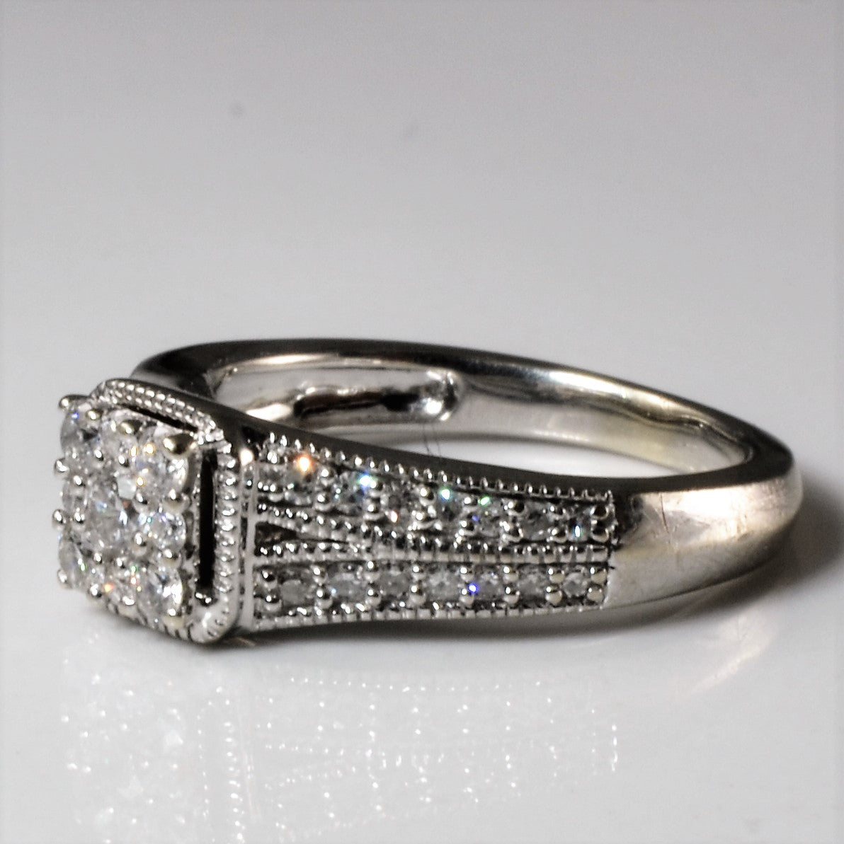 Milgrain Detailed Cluster Diamond Ring | 0.40ctw | SZ 4.5 |