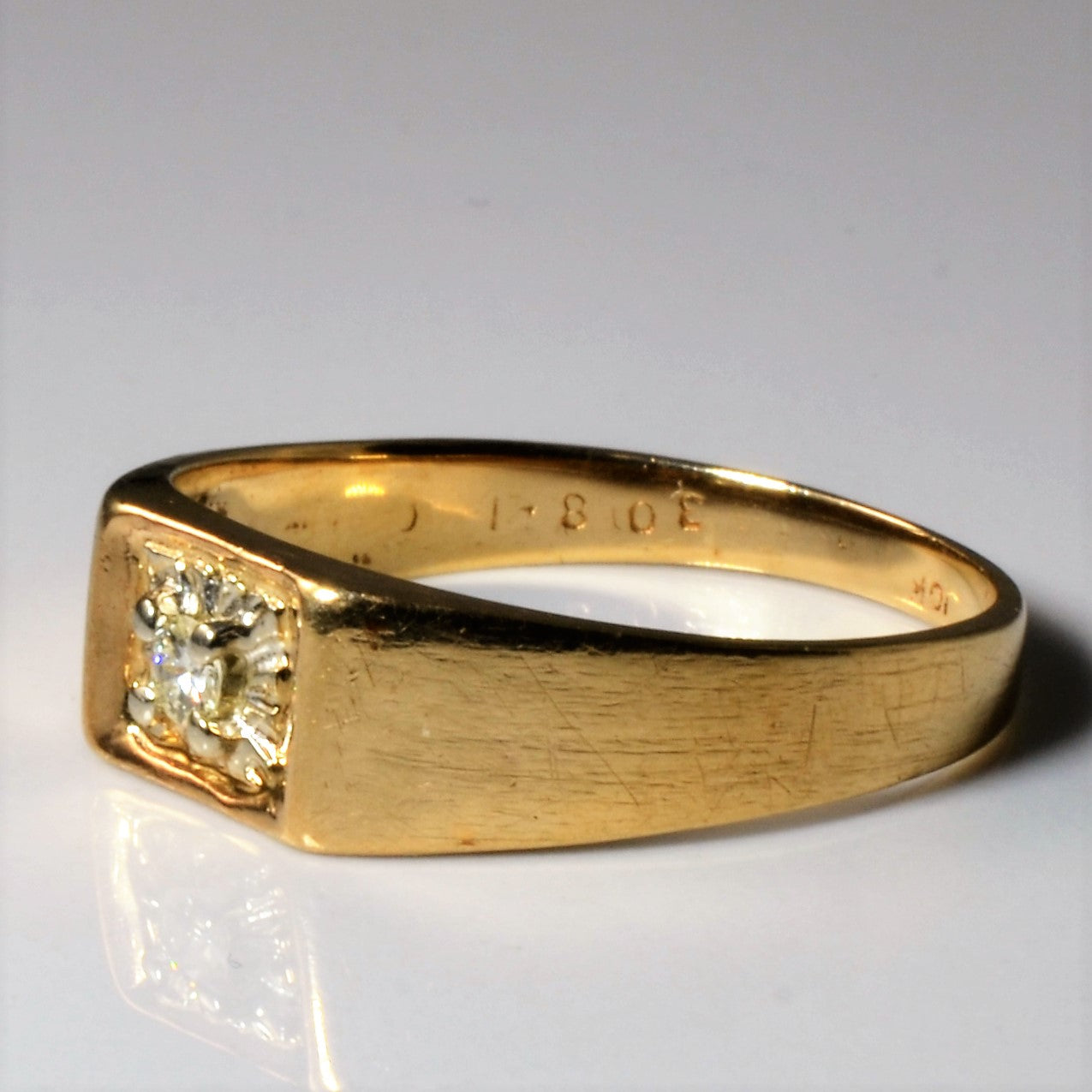 Solitaire Diamond Gold Ring | 0.08ct | SZ 12 |