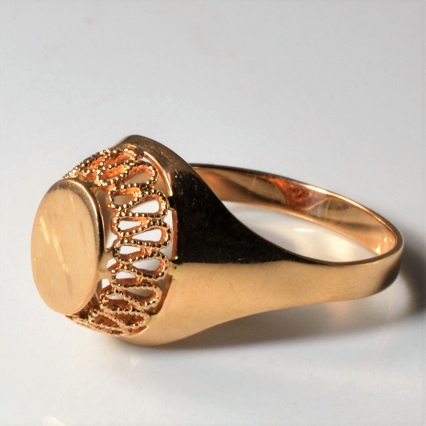 Rose Gold Signet Dome Ring | SZ 10.5 |