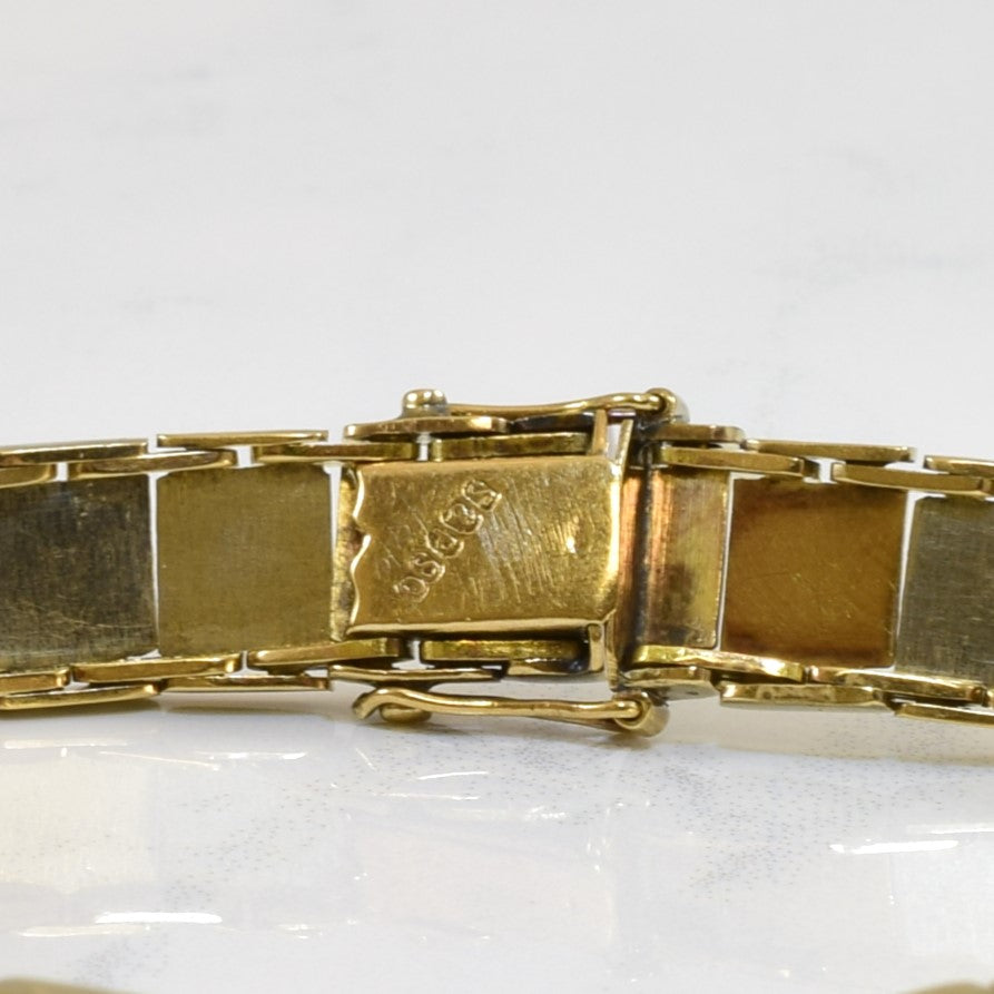 9k Yellow Gold Bar Link Bracelet | 7" |