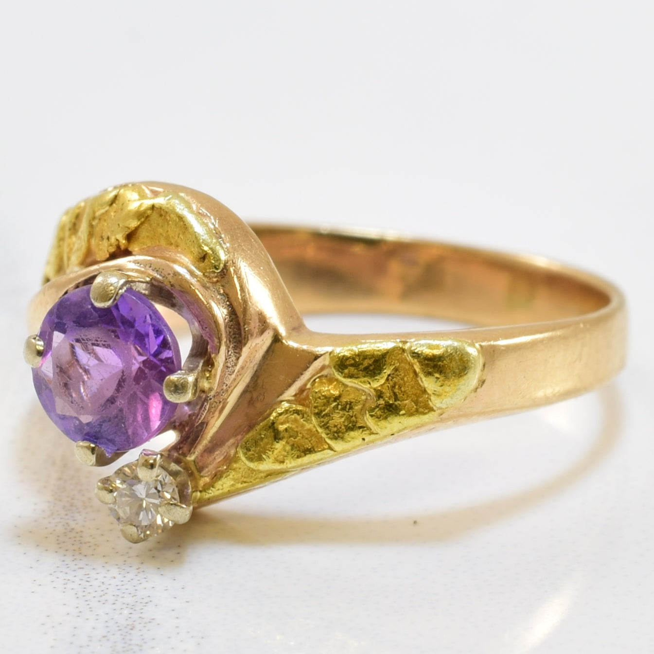 Amethyst & Diamond Bypass Ring | 0.40ct, 0.04ctw | SZ 5.5 |