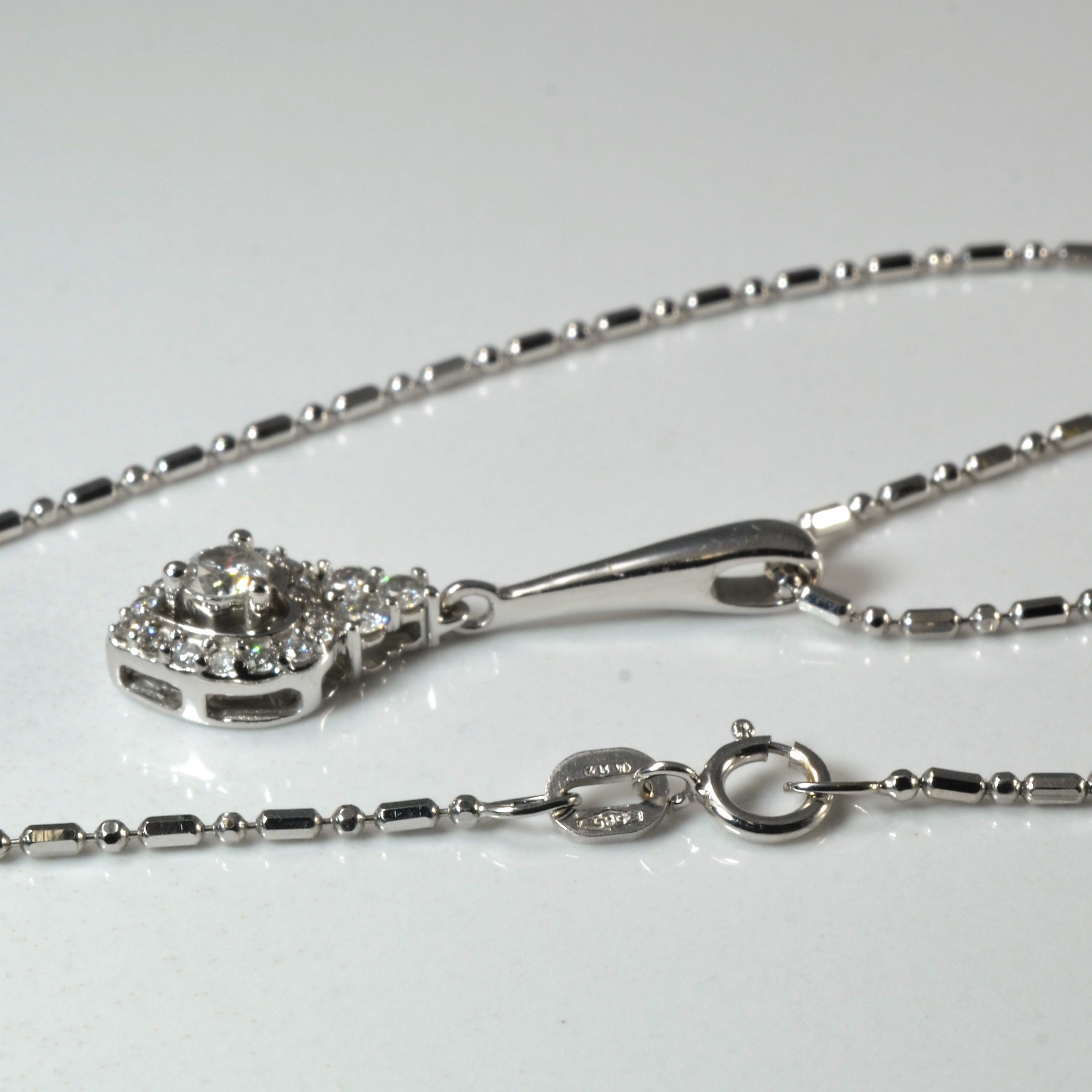 Diamond Heart Drop Necklace | 0.31ctw | 15" |