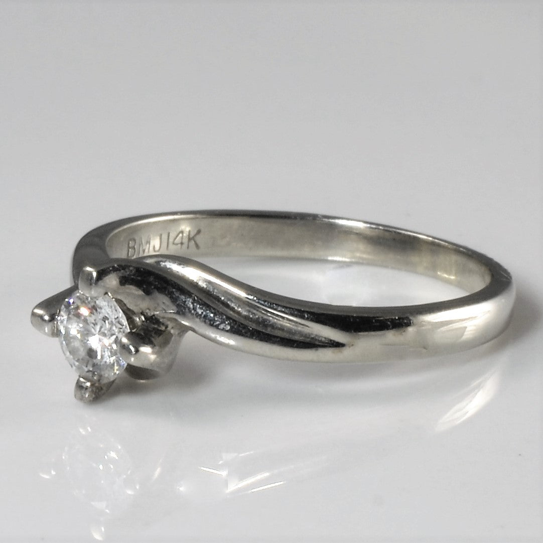 Solitaire Bypass Diamond Ring | 0.18ct | SZ 5 |