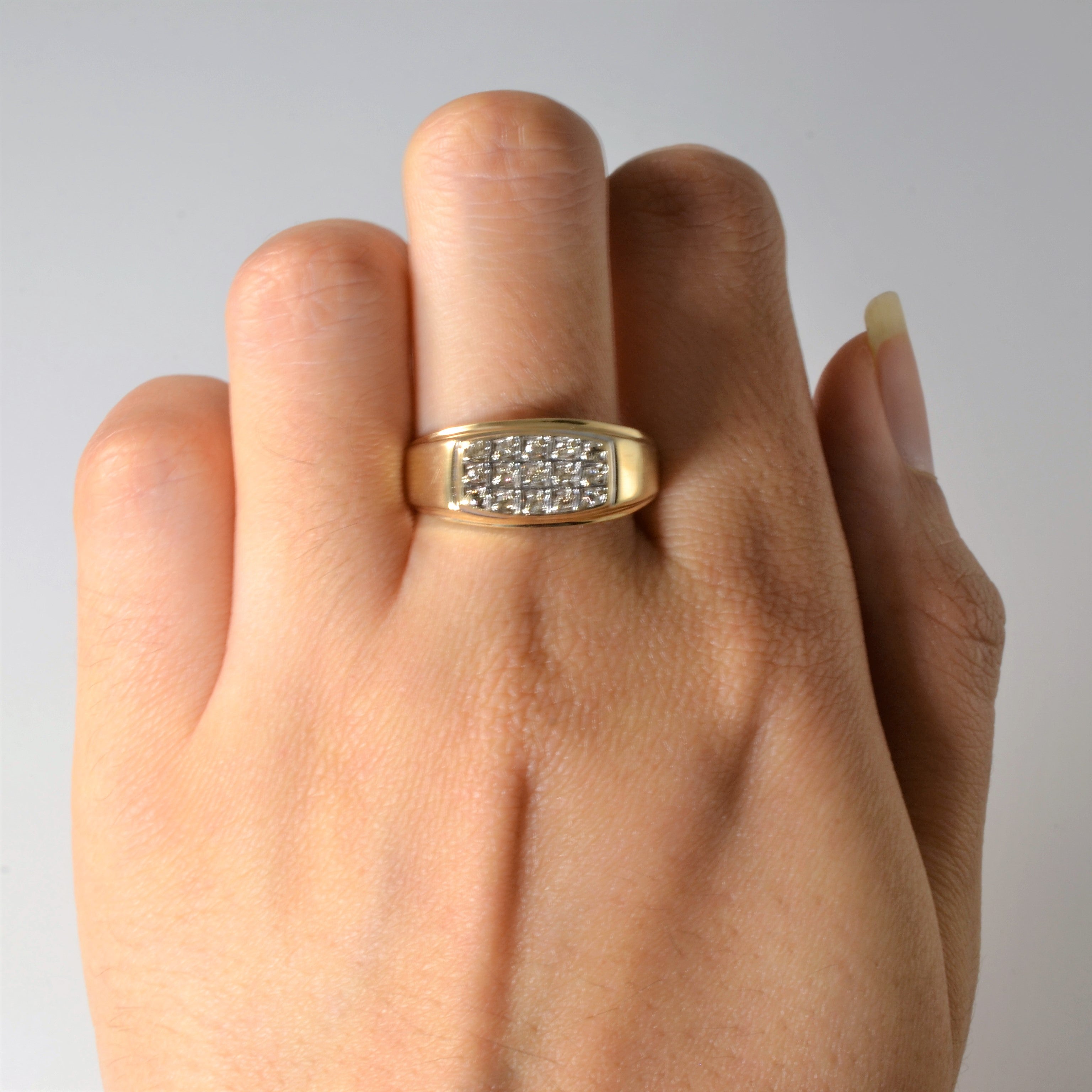 Cluster Set Diamond Grid Ring | 0.12ctw | SZ 10 |
