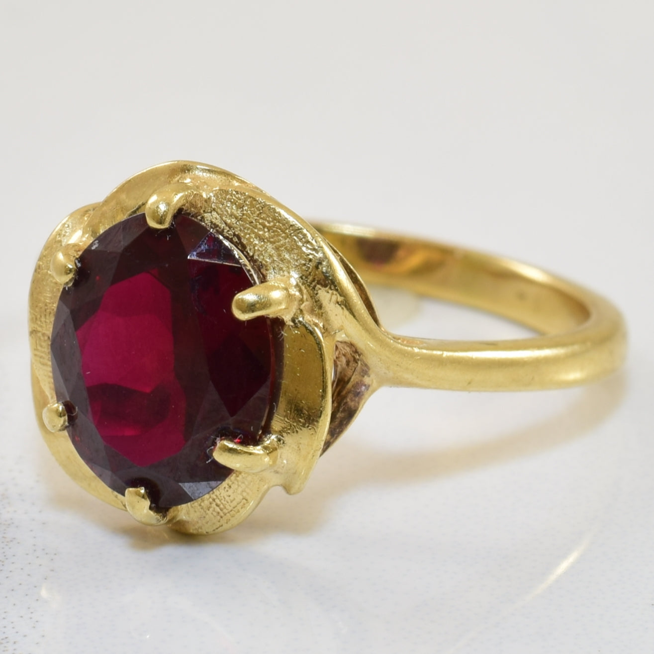 Synthetic Ruby Cocktail Ring | 2.86ct | SZ 8.75 |