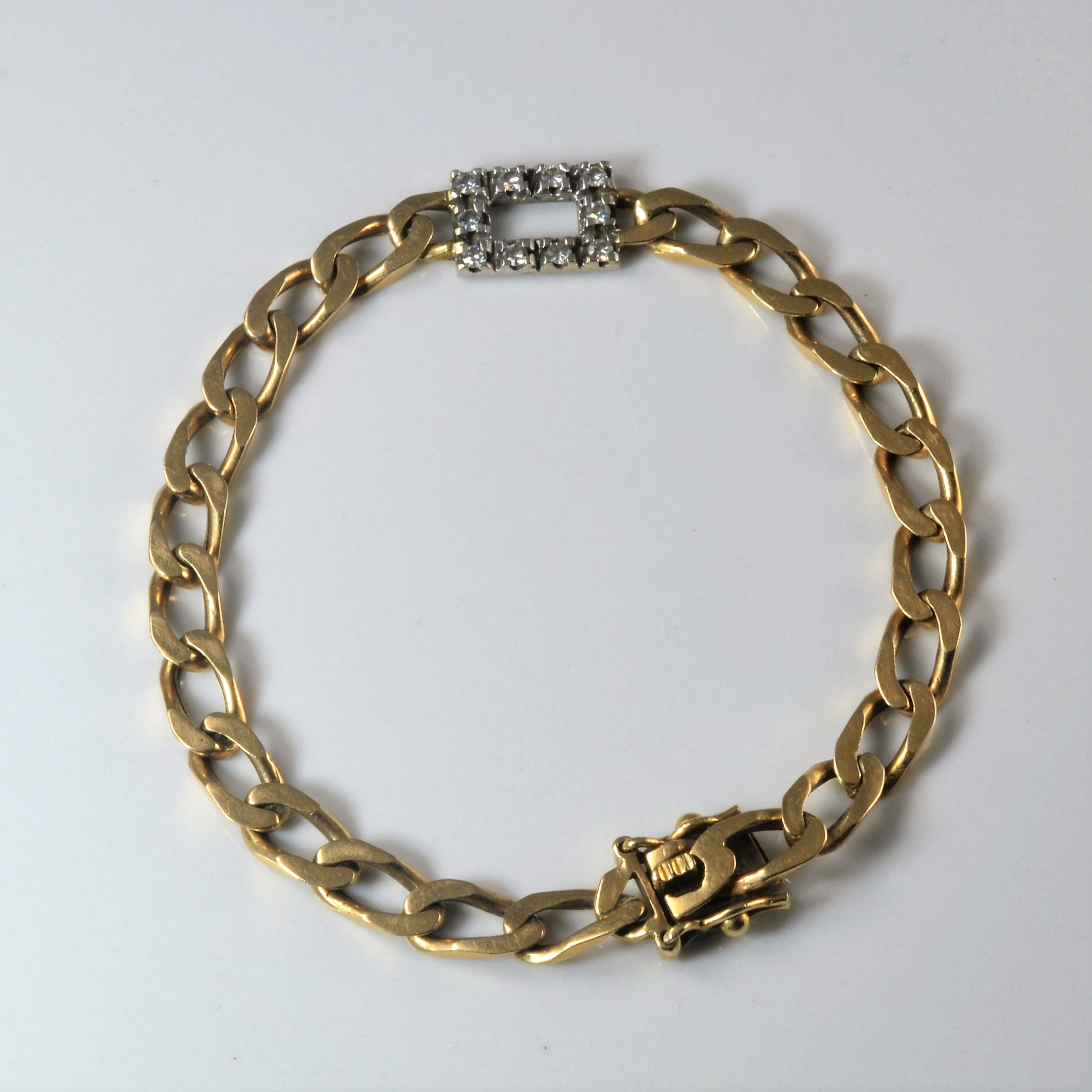 Bracelet à maillons gourmette en diamants | 0,15 ct | 15 cm |