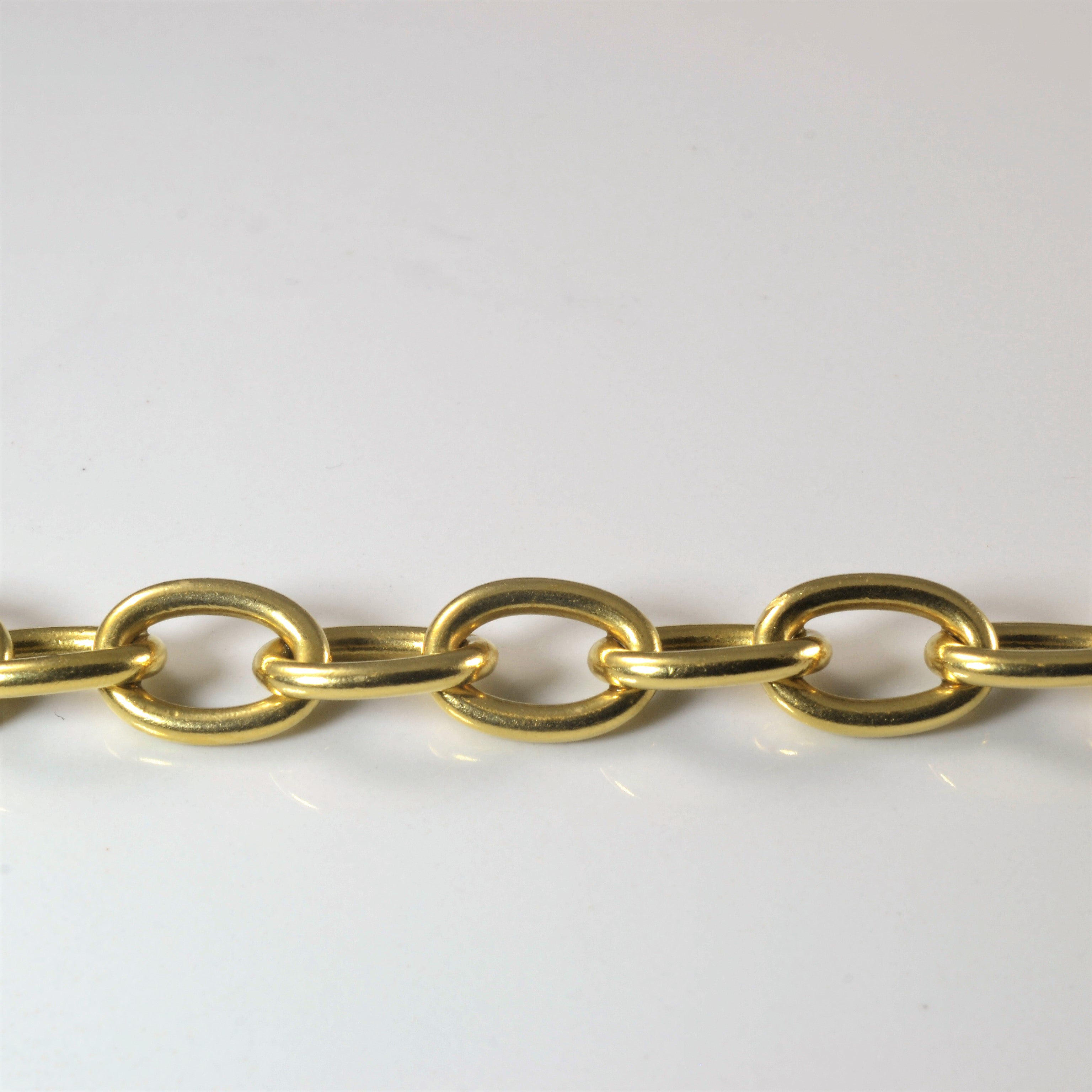 18k Yellow Gold Rolo Chain Bracelet | 7" |