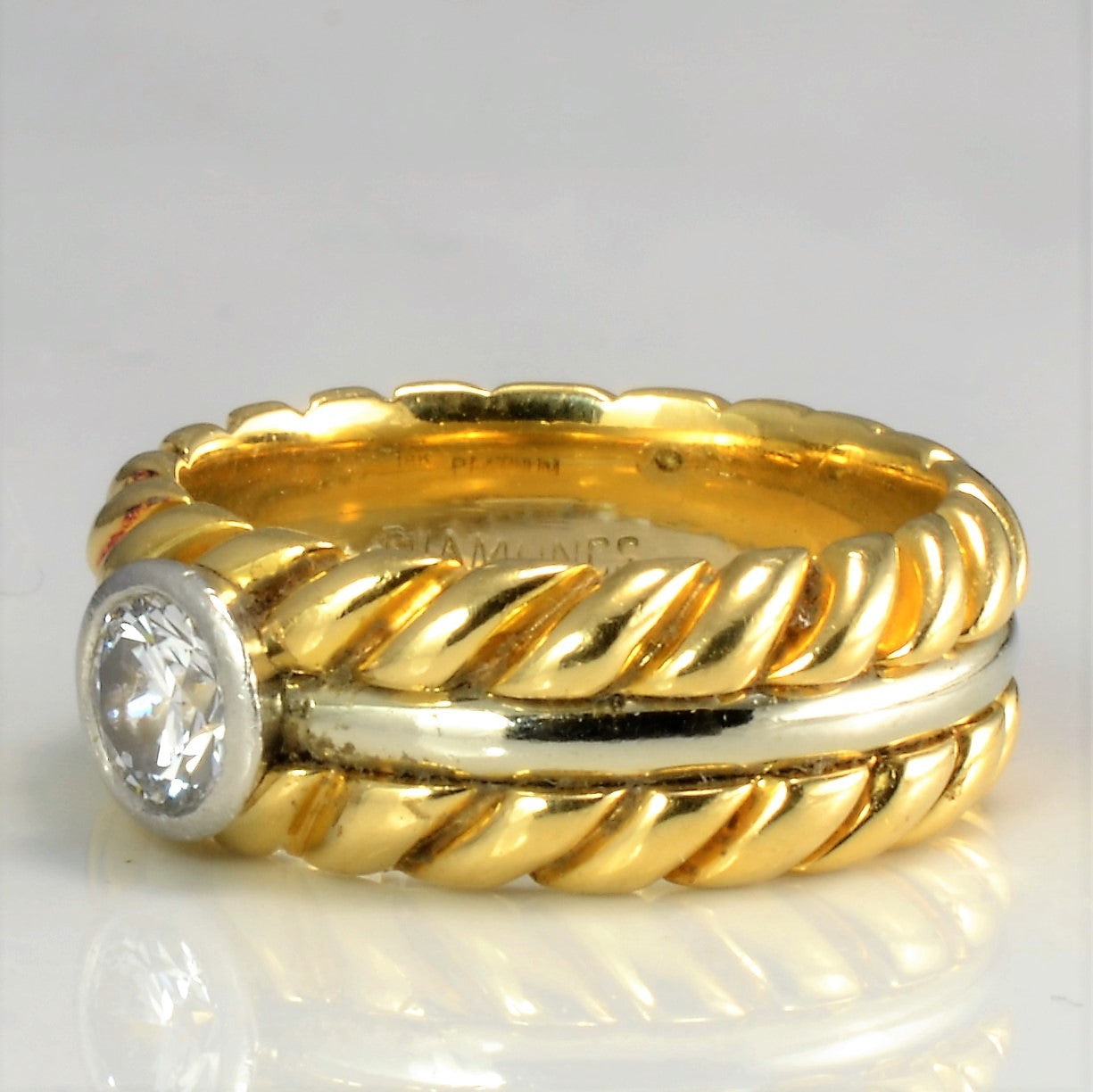 Bezel Set Solitaire Diamond Ring | 0.40ct | SZ 5 |