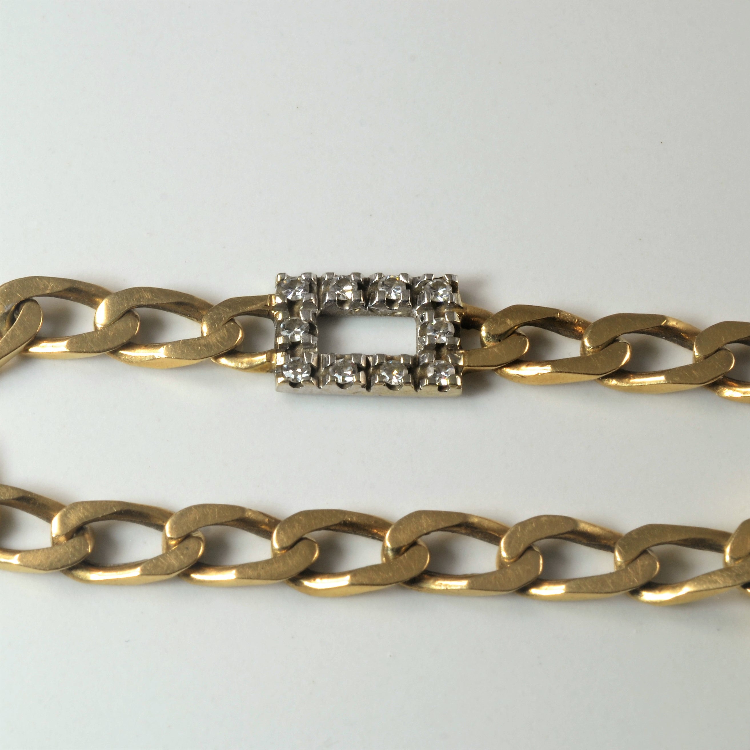 Diamond Curb Link Chain Bracelet | 0.15ctw | 6" |