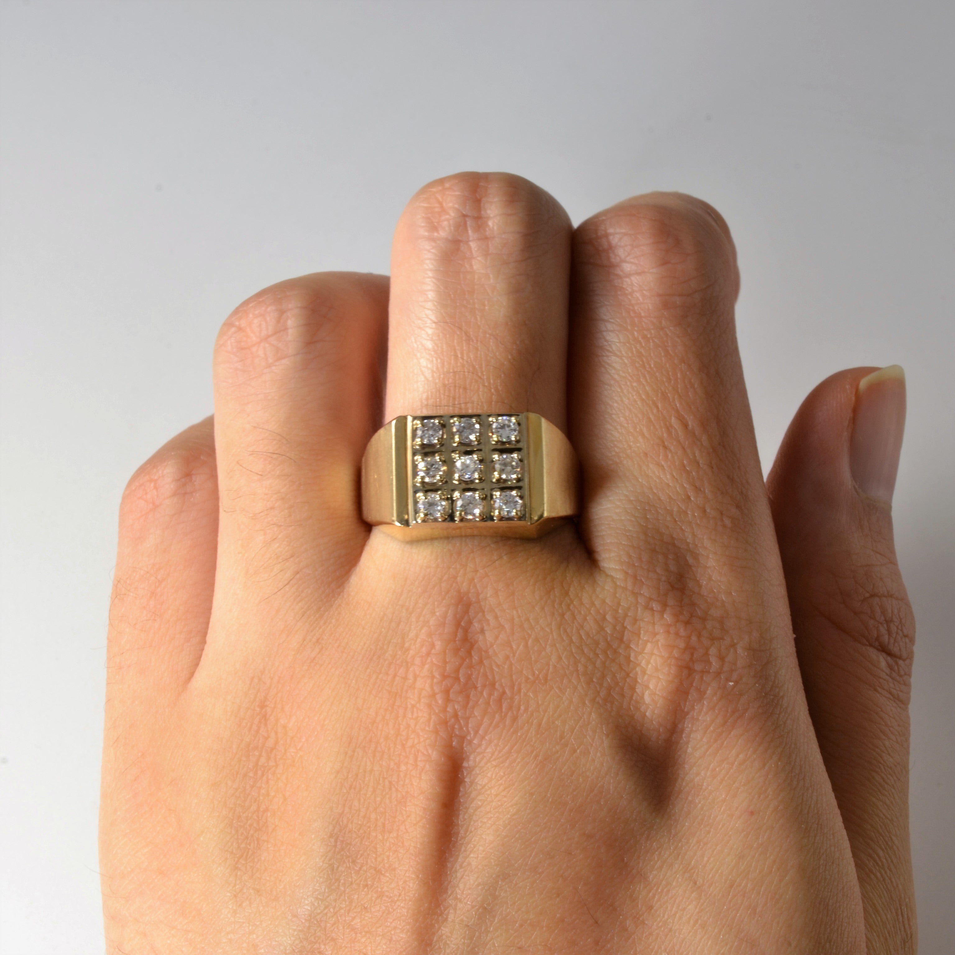 Bague sertie de diamants en grille | 0,40 ct | Taille 9,75 |