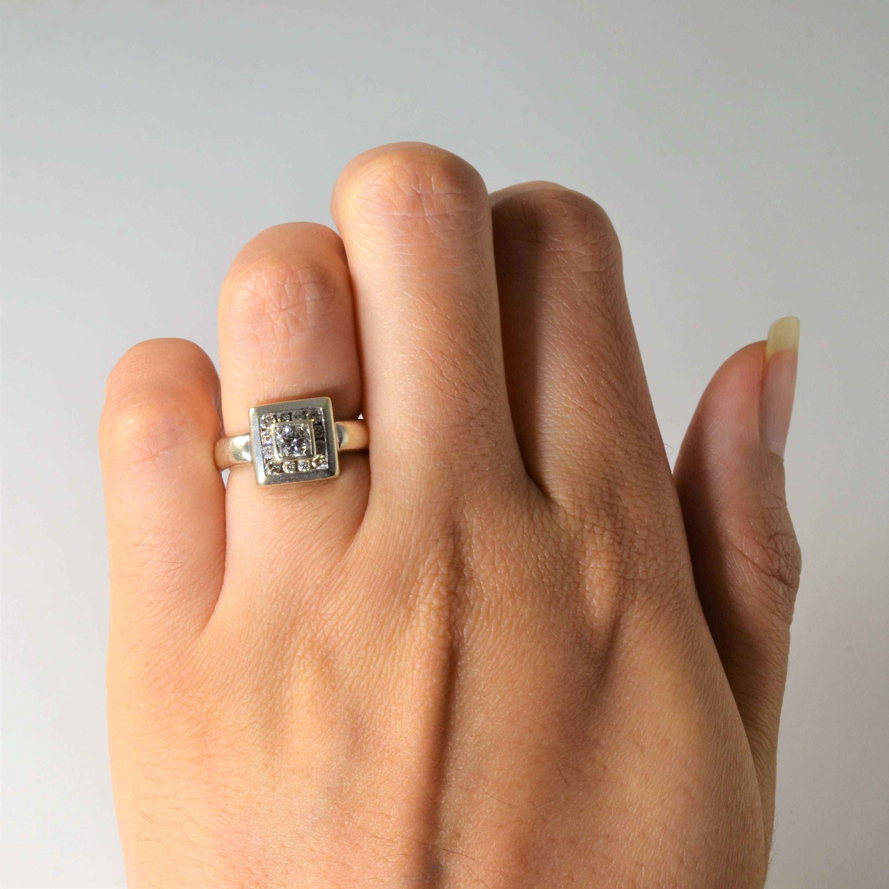 Channel Set Halo Diamond Ring | 0.35ctw | SZ 4.25 |