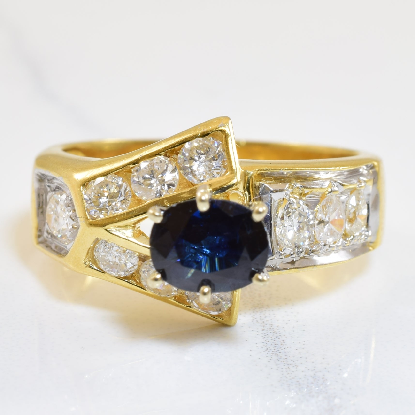 Semi Split Sapphire & Diamond Ring | 0.88ct, 0.40ctw | SZ 8.75 |