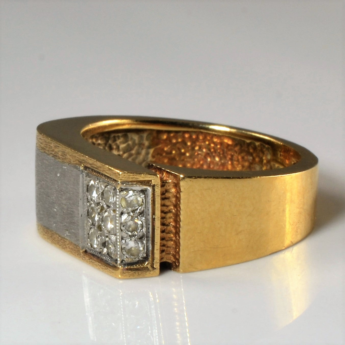 Two Tone Satin Finish Diamond Band | 0.09ctw | SZ 7.25 |