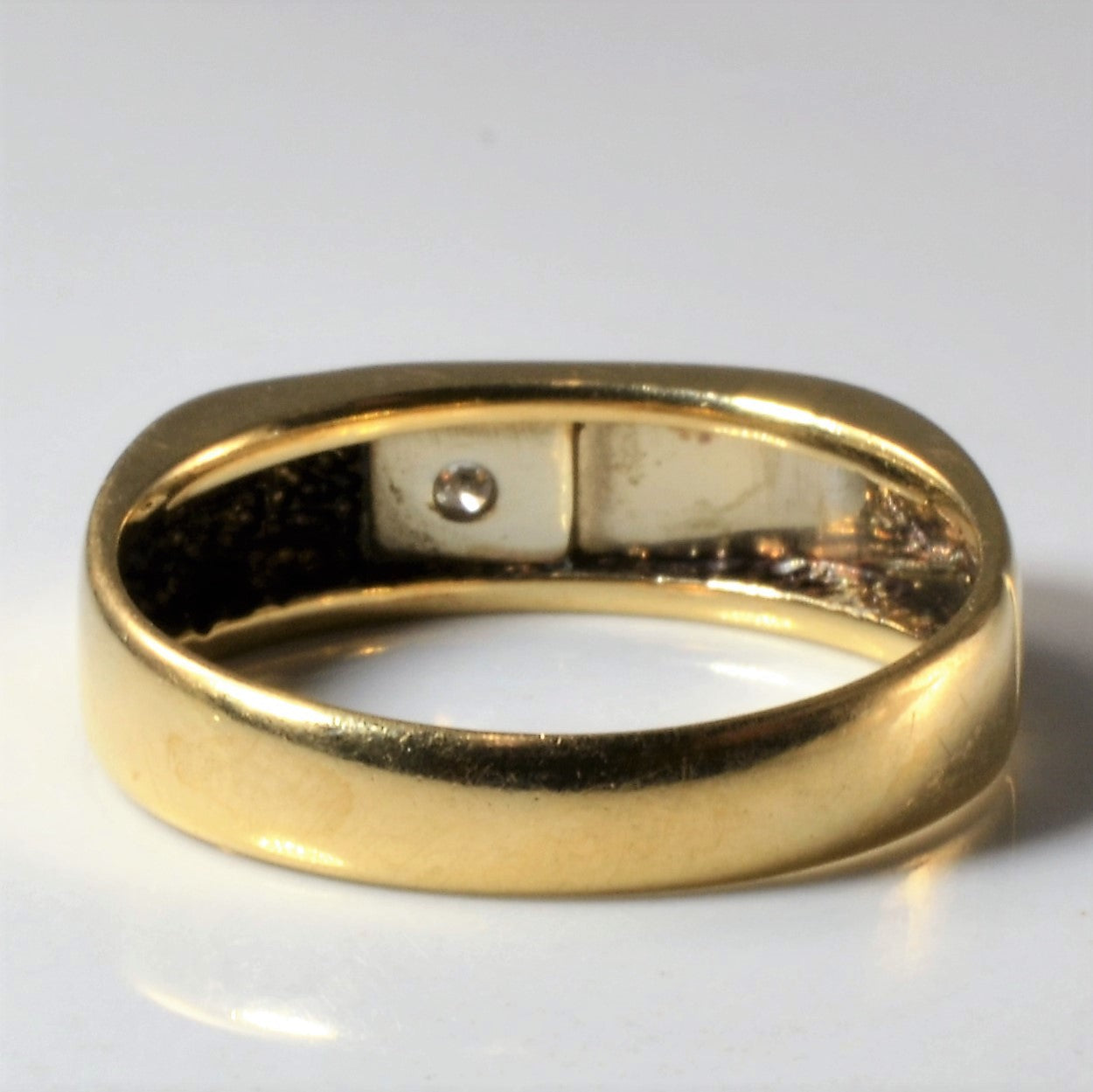 Two Tone Diamond Flat Edge Band | 0.04ct | SZ 8.75 |